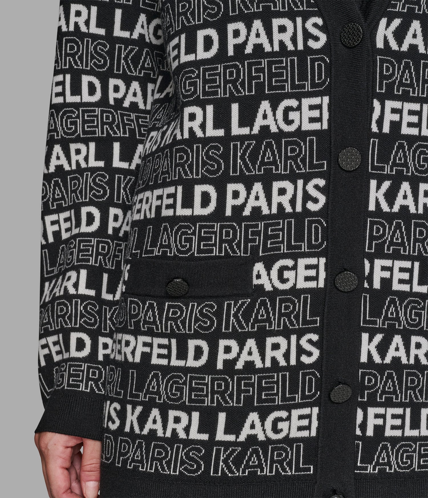 Karl Lagerfeld Paris Womens' LONG LOGO CARDIGAN