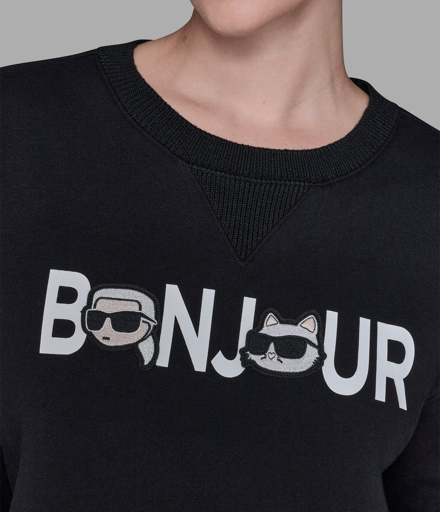 Womens' KARL BONJOUR CHARACTER SWEATSHIRT black