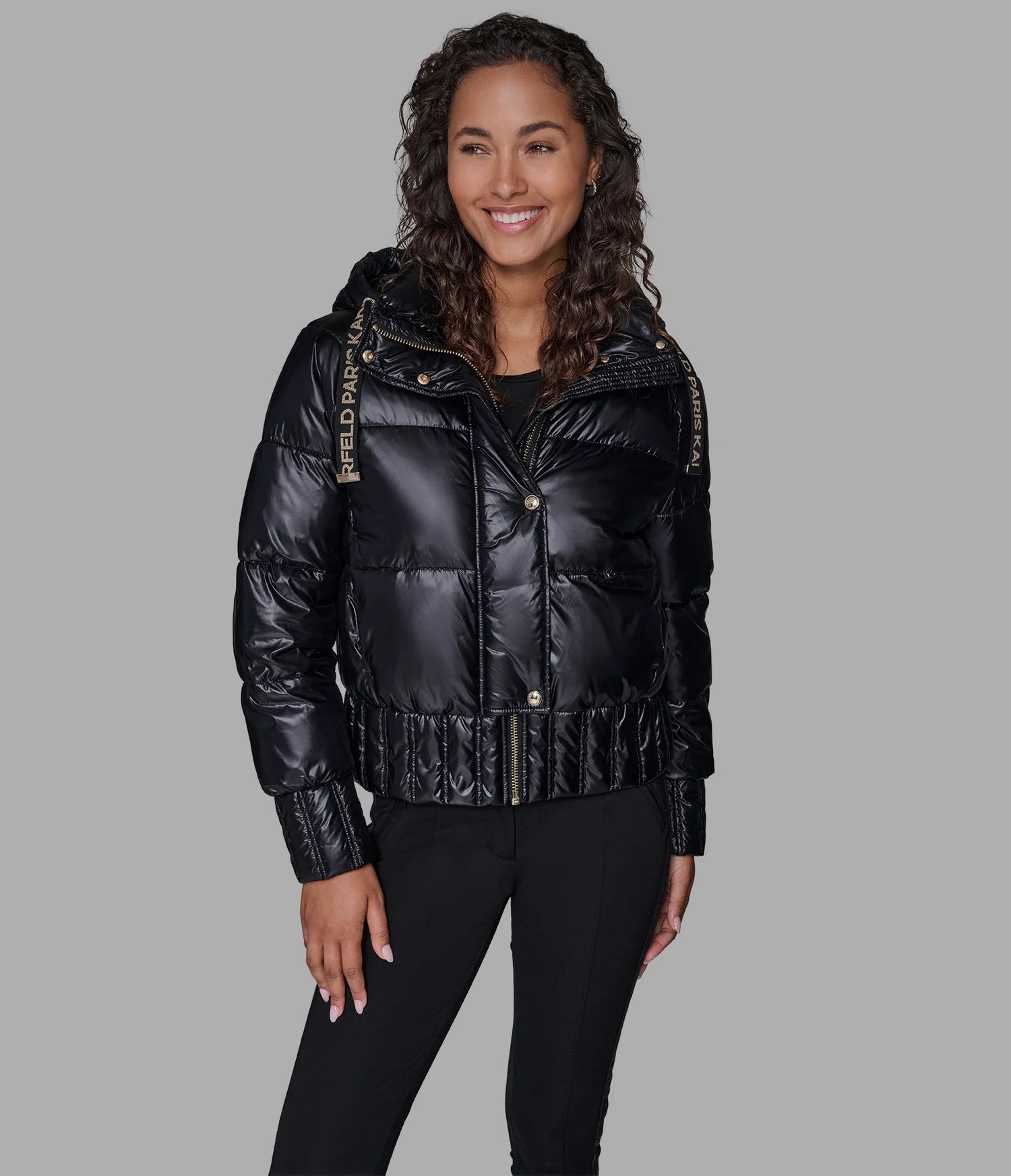 Karl Lagerfeld Paris Women's CROPPED PUFFER BLACK