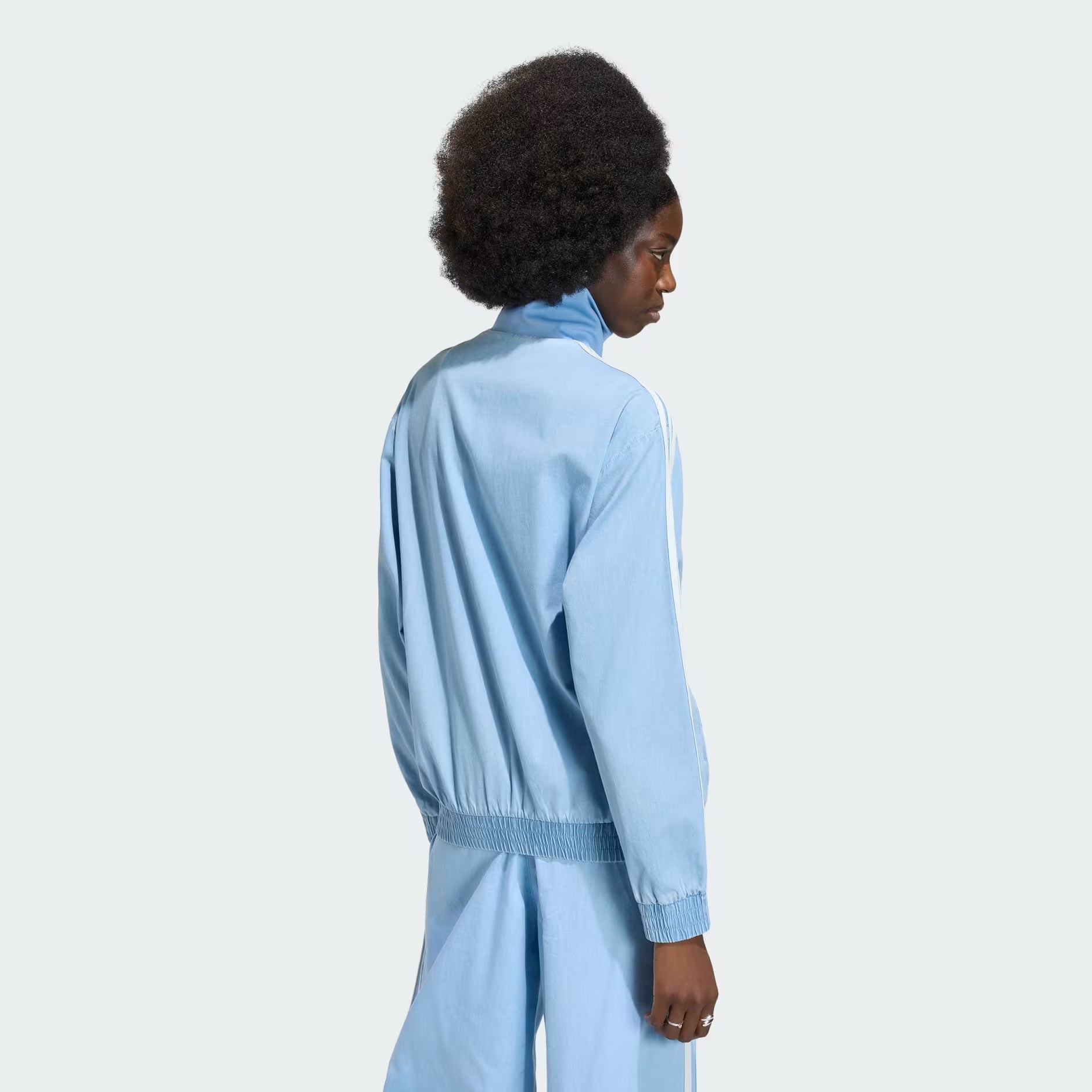 ADIDAS ORIGINALS WOMEN'S SUMMER GLOW LIGHT DENIM FIREBIRD SPORTS JACKET-Blue