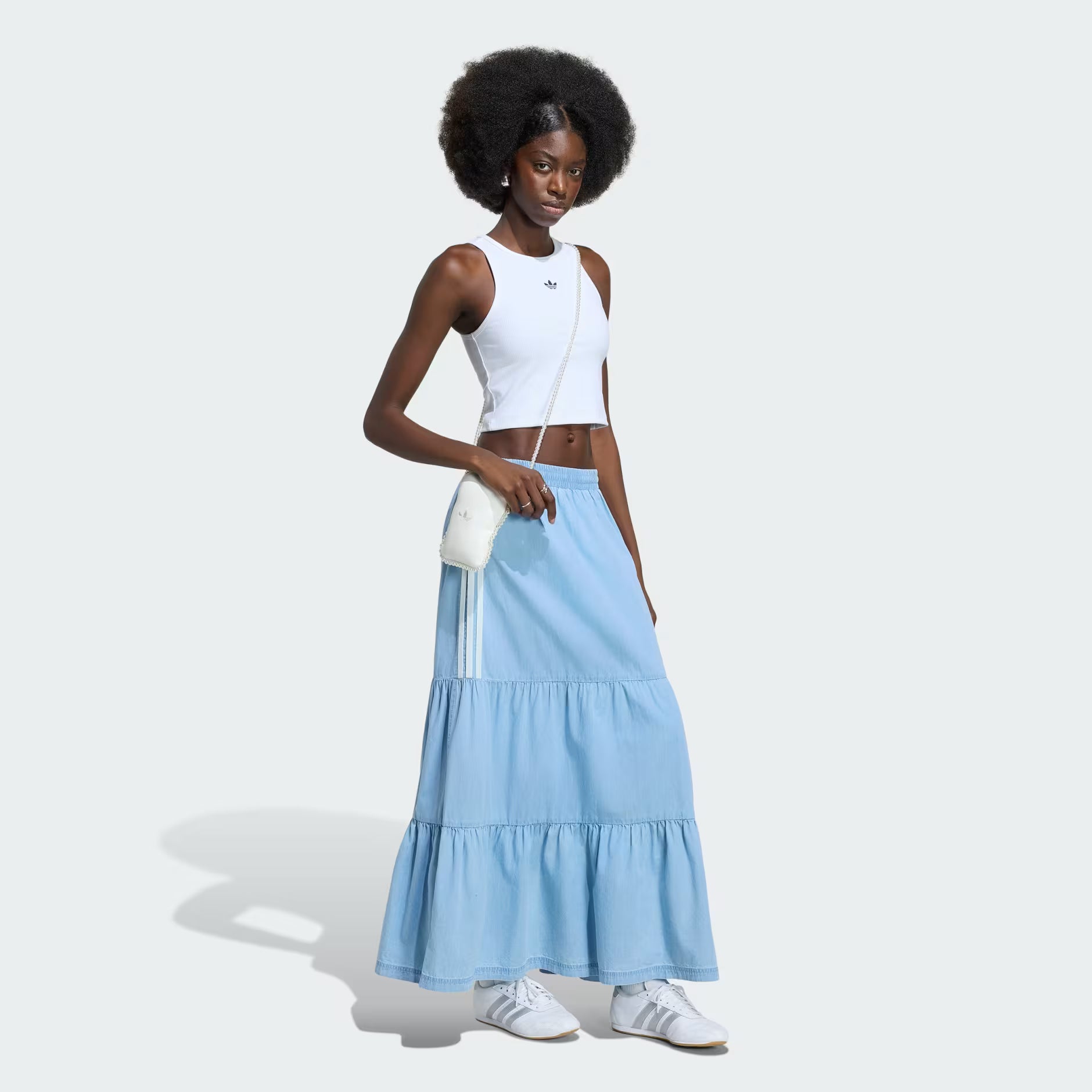 ADIDAS WOMEN'S ORIGINALS SUMMER GLOW DENIM SKIRT-Blue