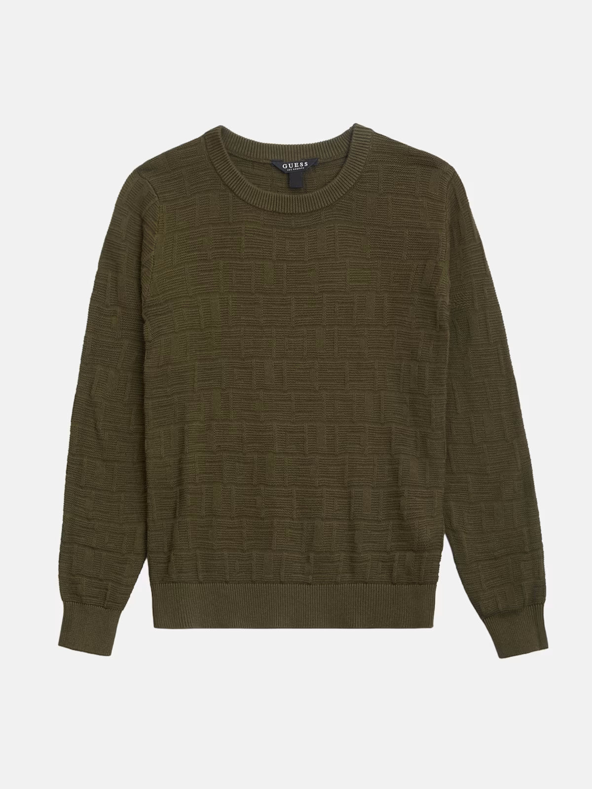 Guess BOYS Pedro Jacquard Crew Sweater (7-16) Green