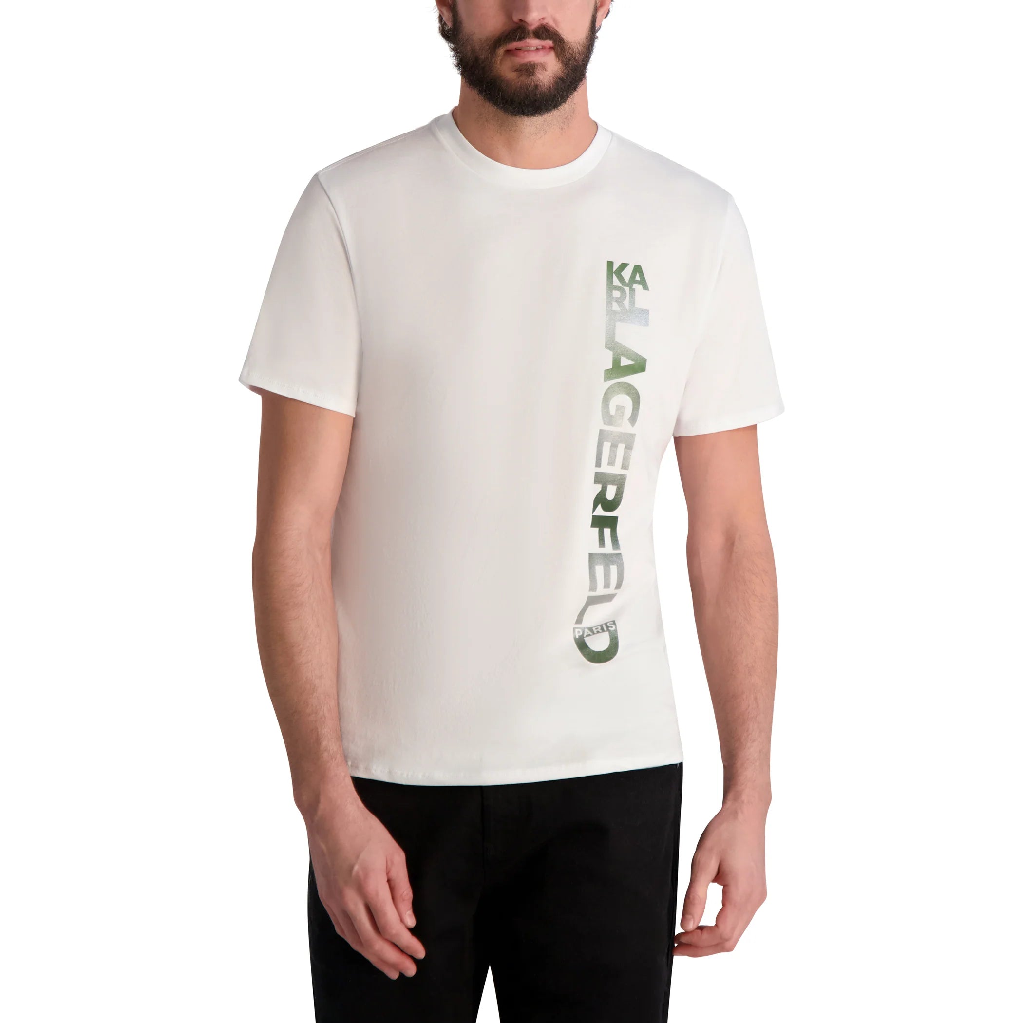 MENS' VERTICAL KARL METALLIC LOGO T-SHIRT