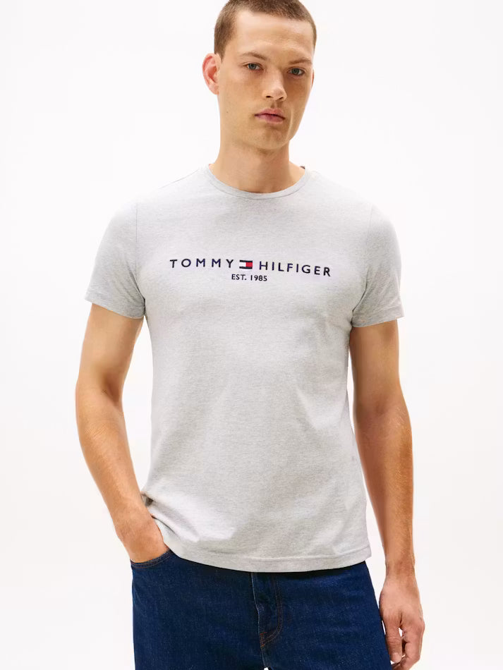 Hilfiger Block Men's Core Logo T-Shirt-Grey