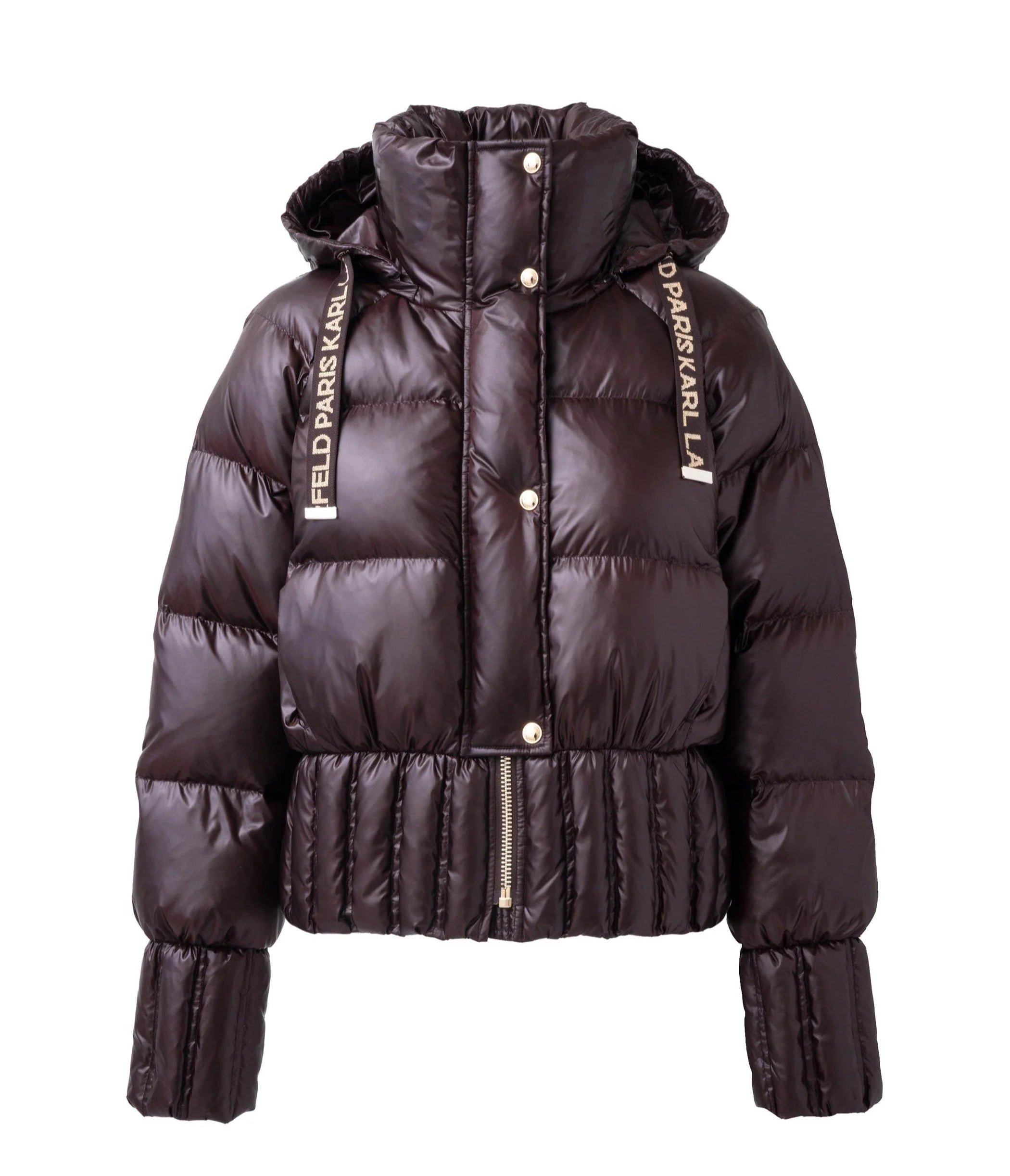 Karl Lagerfeld Paris Women's CROPPED PUFFER Chocolate