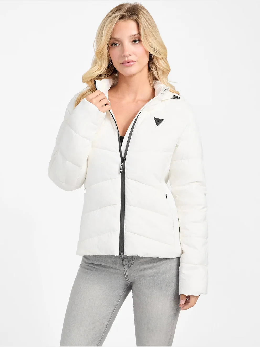 WOMENS' Guess Juli Hooded Jacket/ WHITE