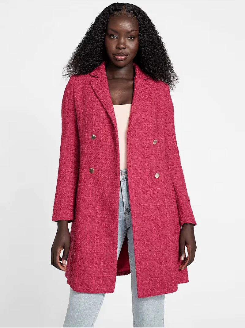 Guess Womens' Zoe Double-Breasted Coat