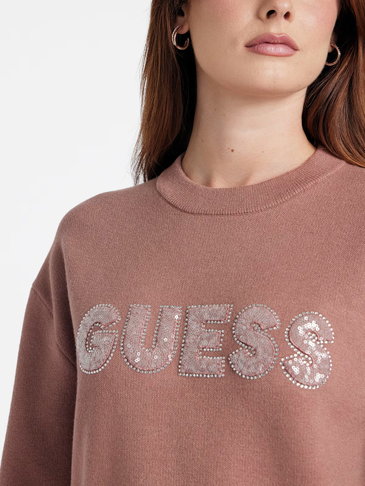Guess WOMENS' Cute Logo Sweater Pink