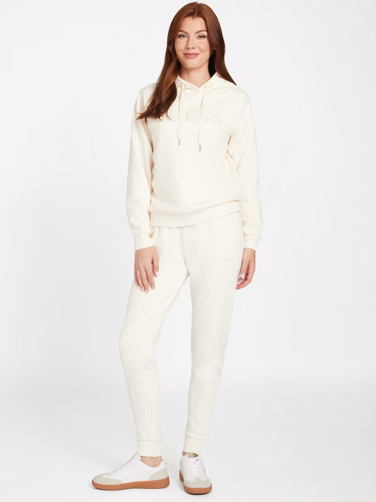 Womens' GUESS Zendra Fleece Hoodie White