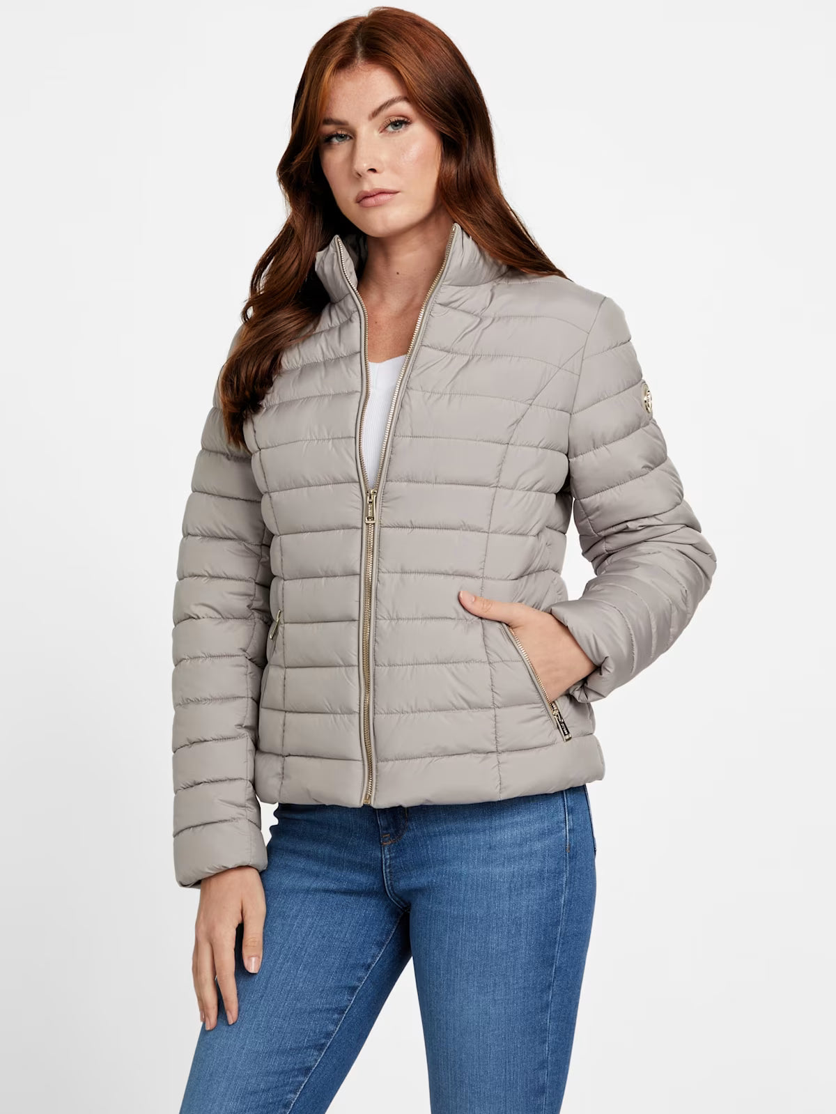 Guess WOMENS' Zalcon Puffer Jacket Gray