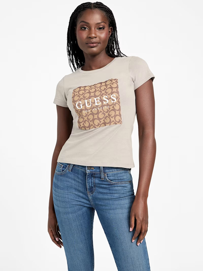 WOMEN GUESS Orley Logo Tee/Neutral