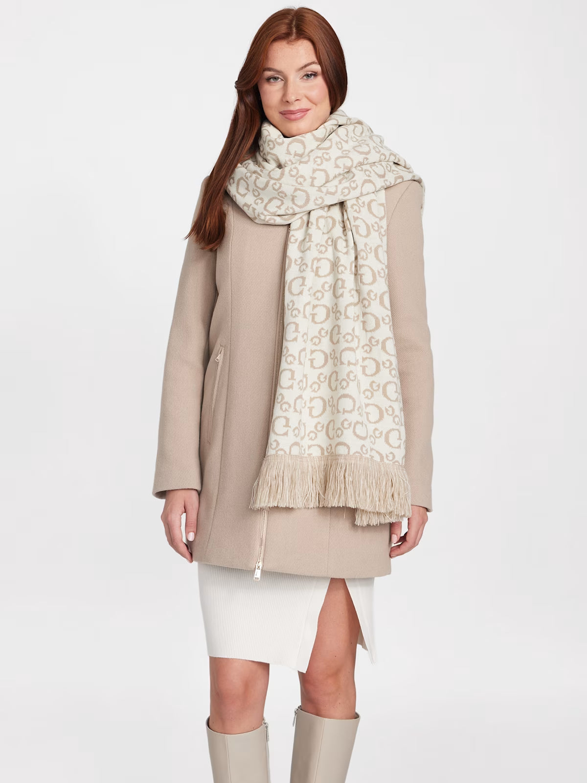 GUESS WOMENS' Reversible G Logo Scarf Neutral