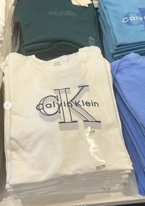 Calvin Klein Men's Jeans crew neck Tee-White-