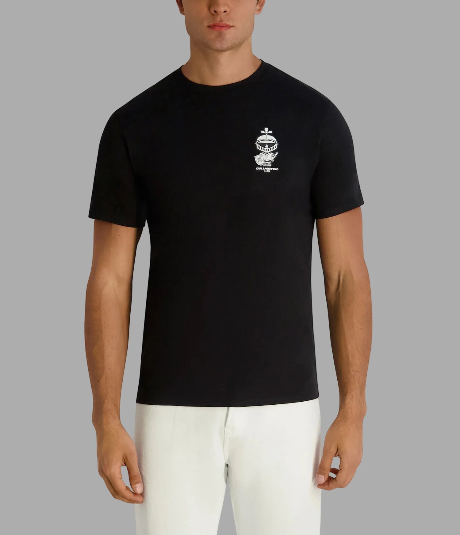 KARL LAGERFELD MEN'S SMALL ARMOR KARL TEE-Black