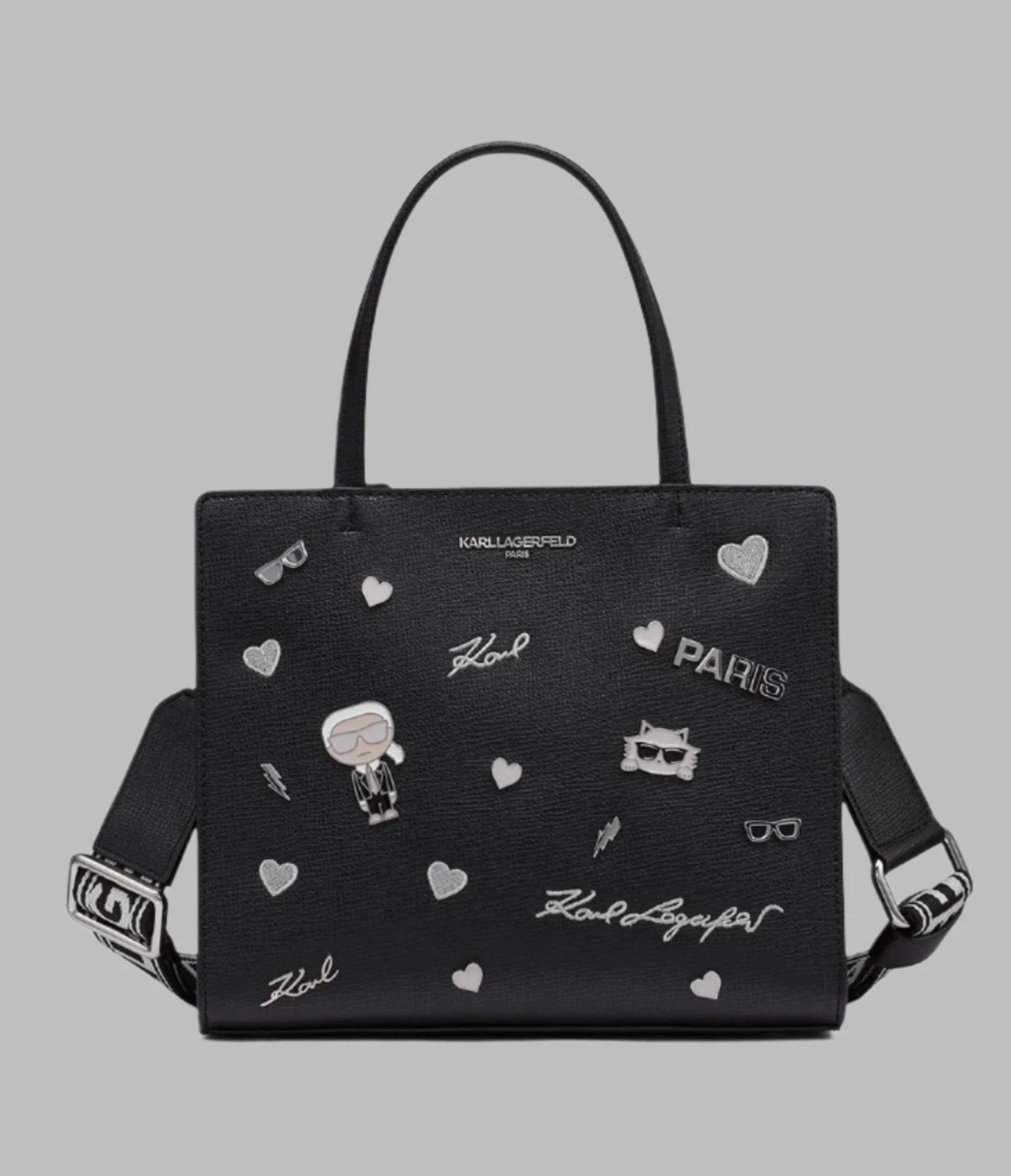 MAYBELLE SATCHEL WITH PINS-Black