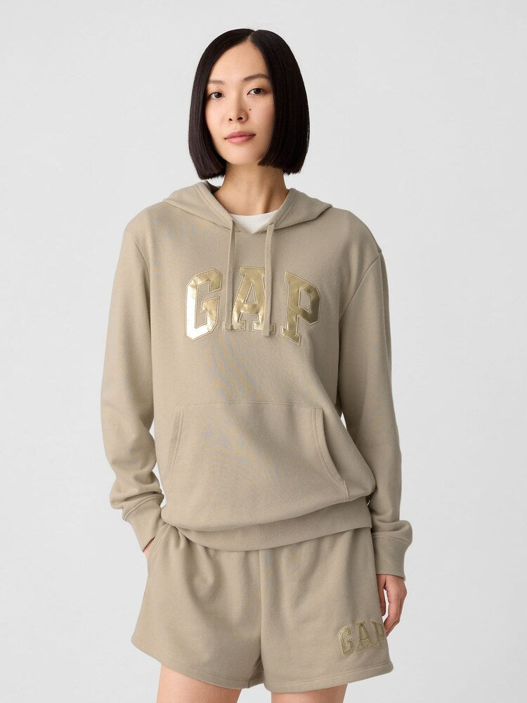 Womens' GAP Beige Graphic Logo Overhead Hoodie