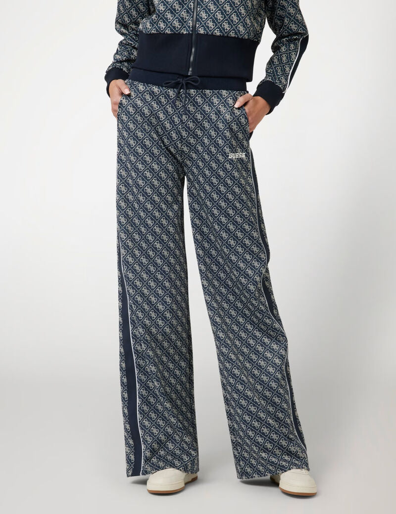 Guess Women's Straight pants with a 4G logo-Blue