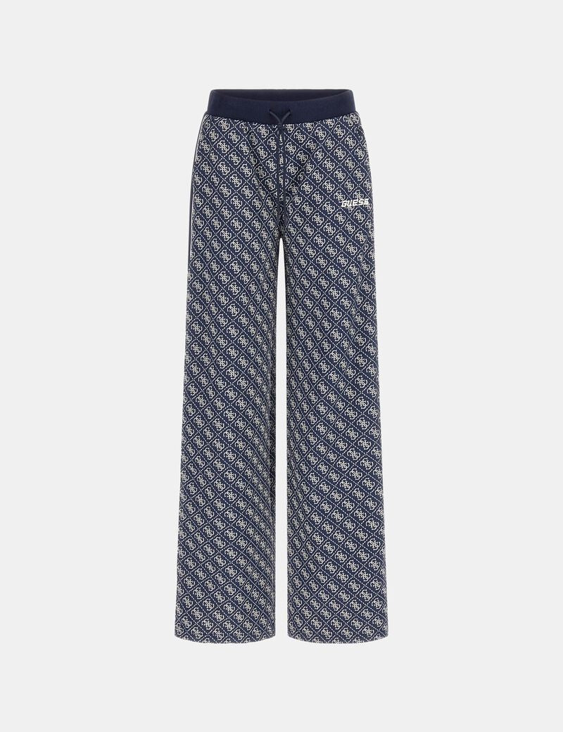 Guess Women's Straight pants with a 4G logo-Blue