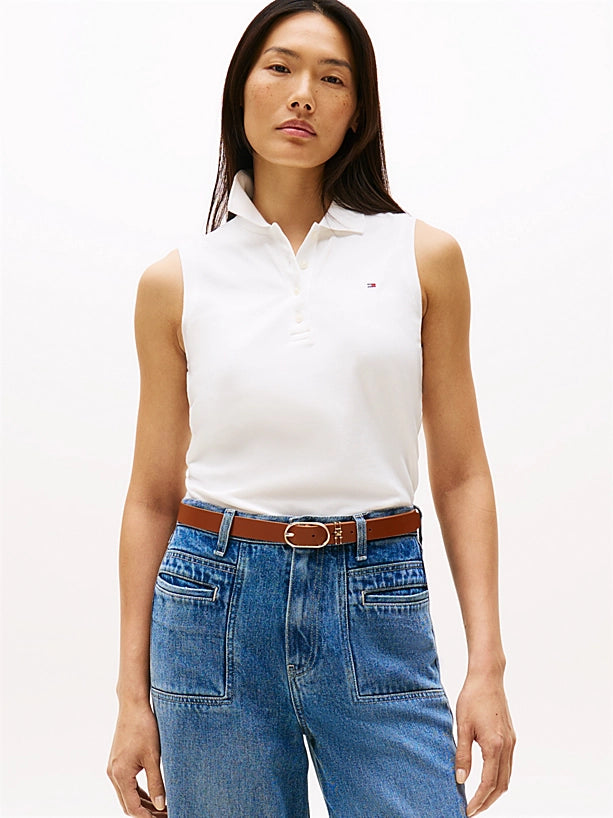 Womens' Tommy 1985 Slim Fit Sleeveless Polo Shirt