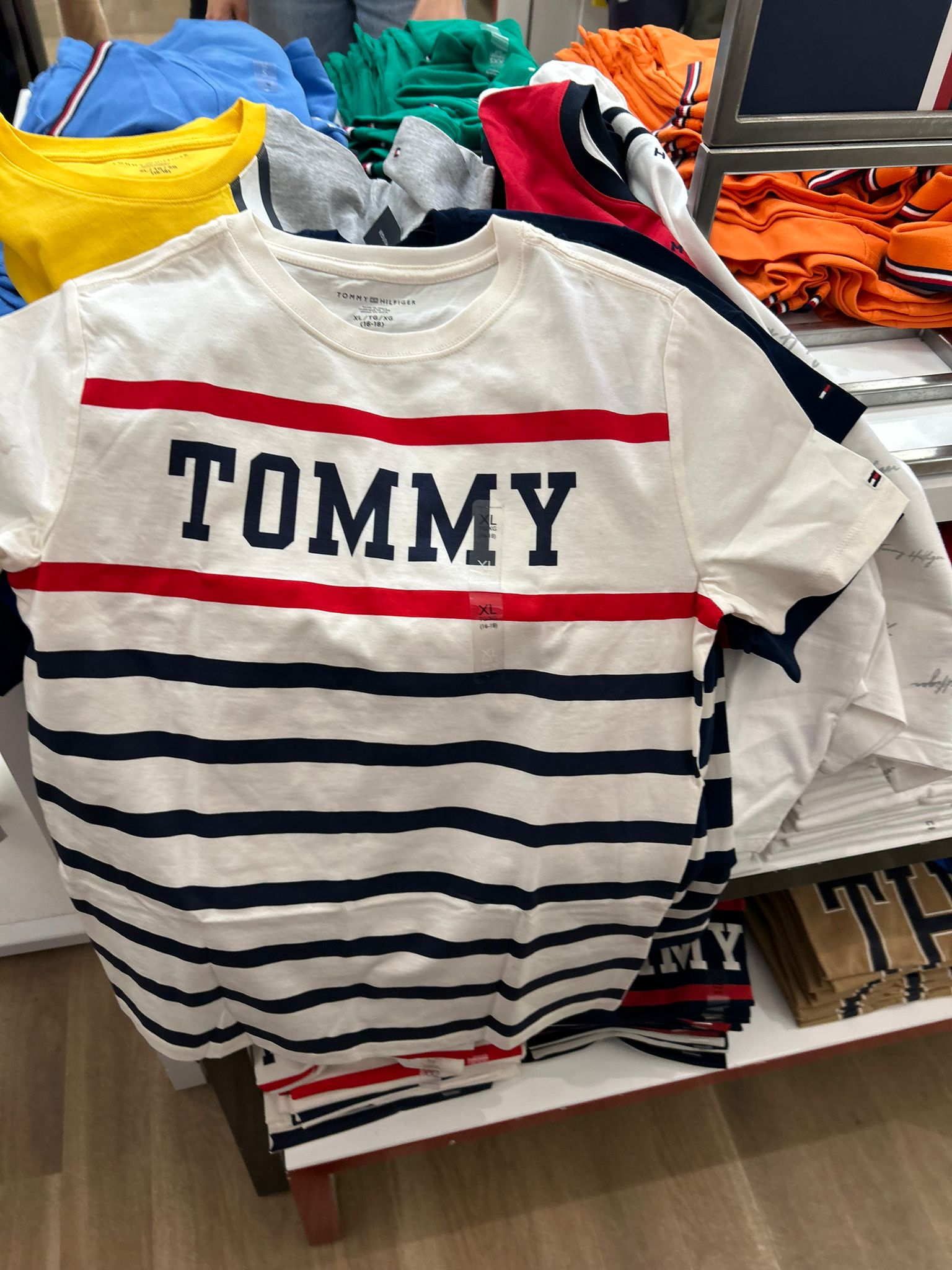 kids' Tommy Stripe T-Shirt-Ivory silk