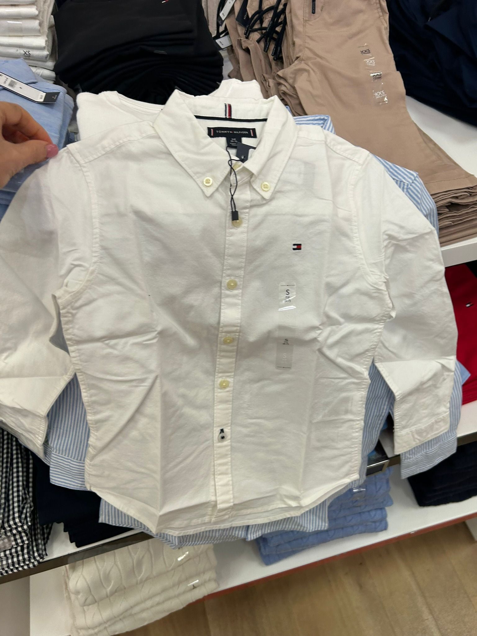Boys Stretch Oxford Shirt Tommy Hilfiger- White