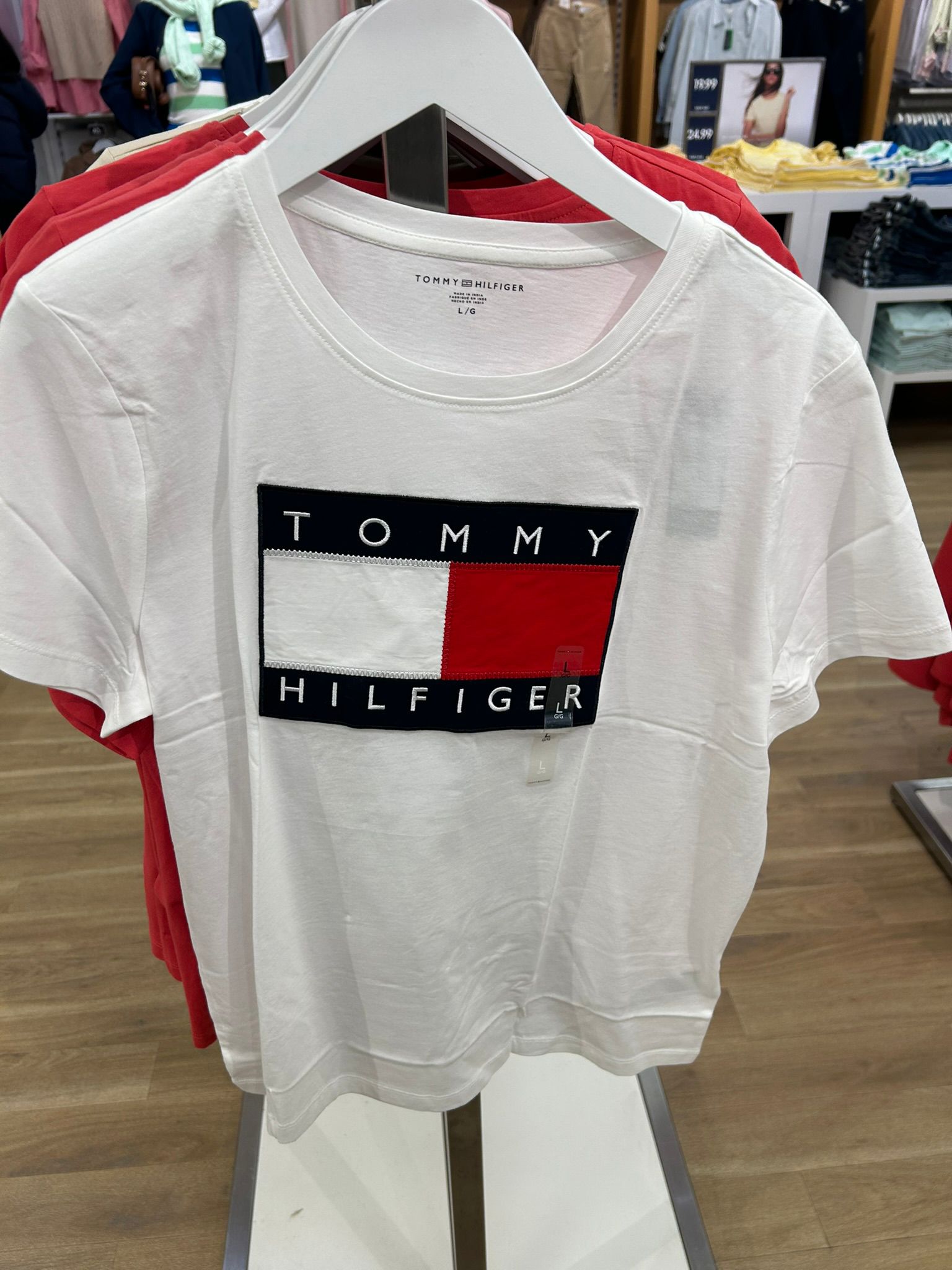 Tommy Flag Logo T-Shirt-White