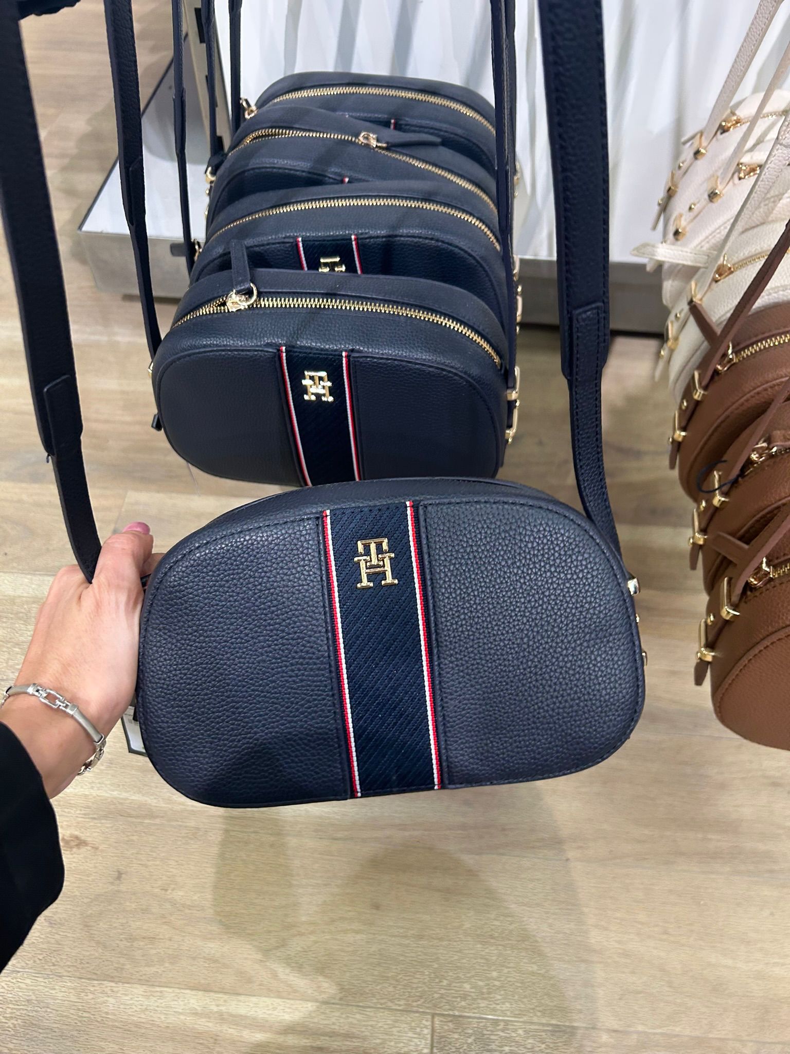 Signature Stripe Crossbody Bag-Navy Carbon