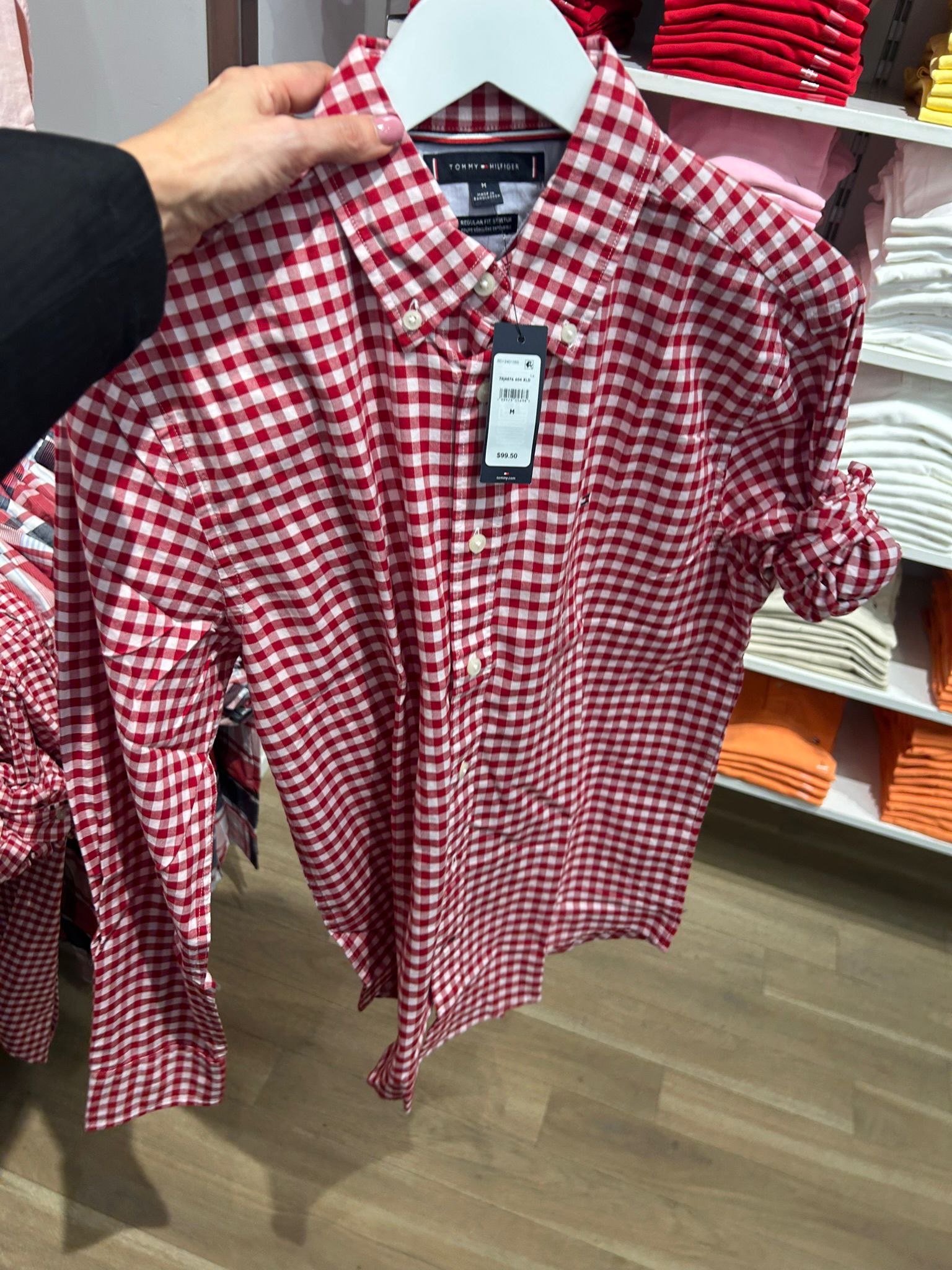 Slim Fit Stretch Gingham Oxford Shirt