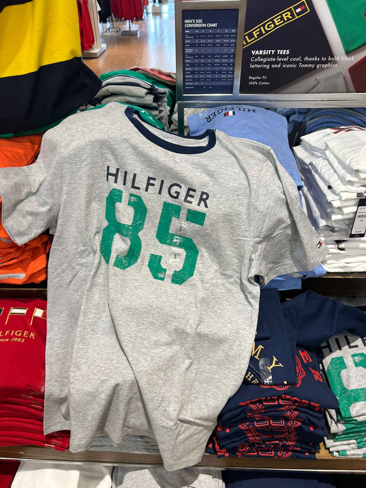 Hilfiger 85 Logo T-Shirt-Grey/Green