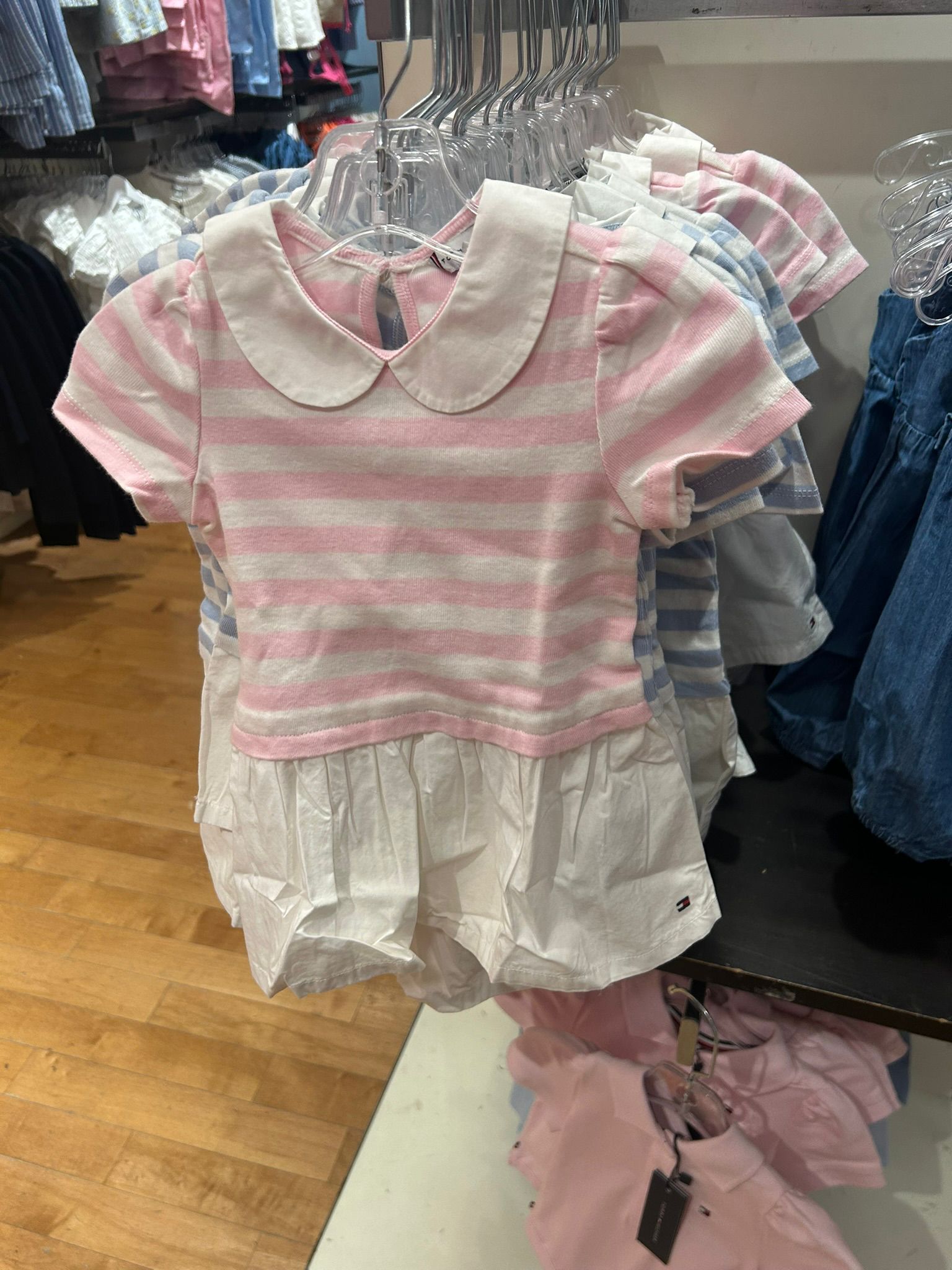 Babies' Striped Mixed-Media Dress-Ballerina