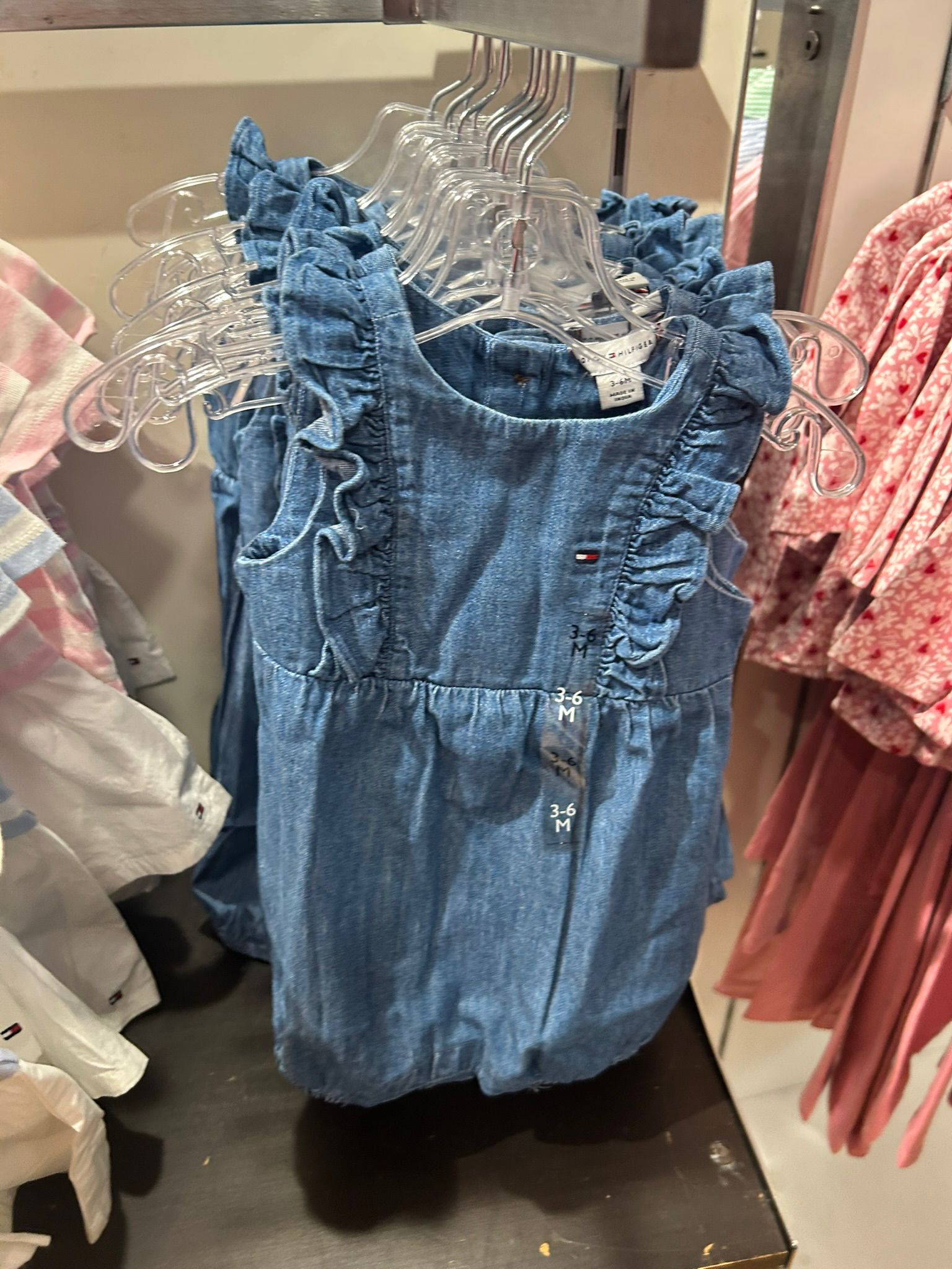 Tommy Girls' Jeans Salopettes -Blue