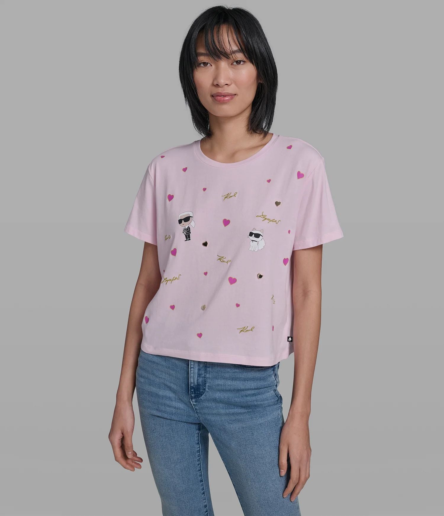 KARL CATE PINS TEE-Pink