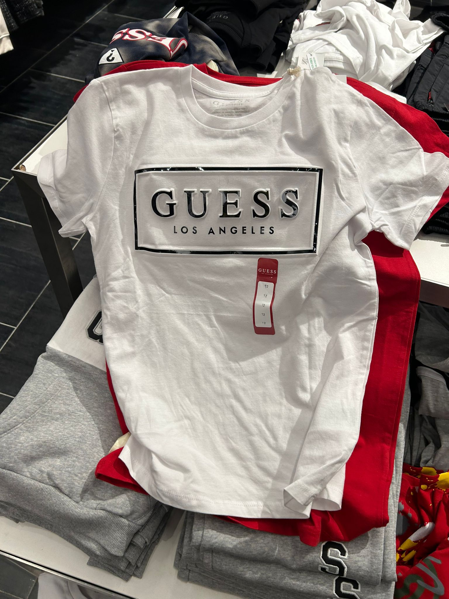 Guess Logo Crewneck T-Shirt-White