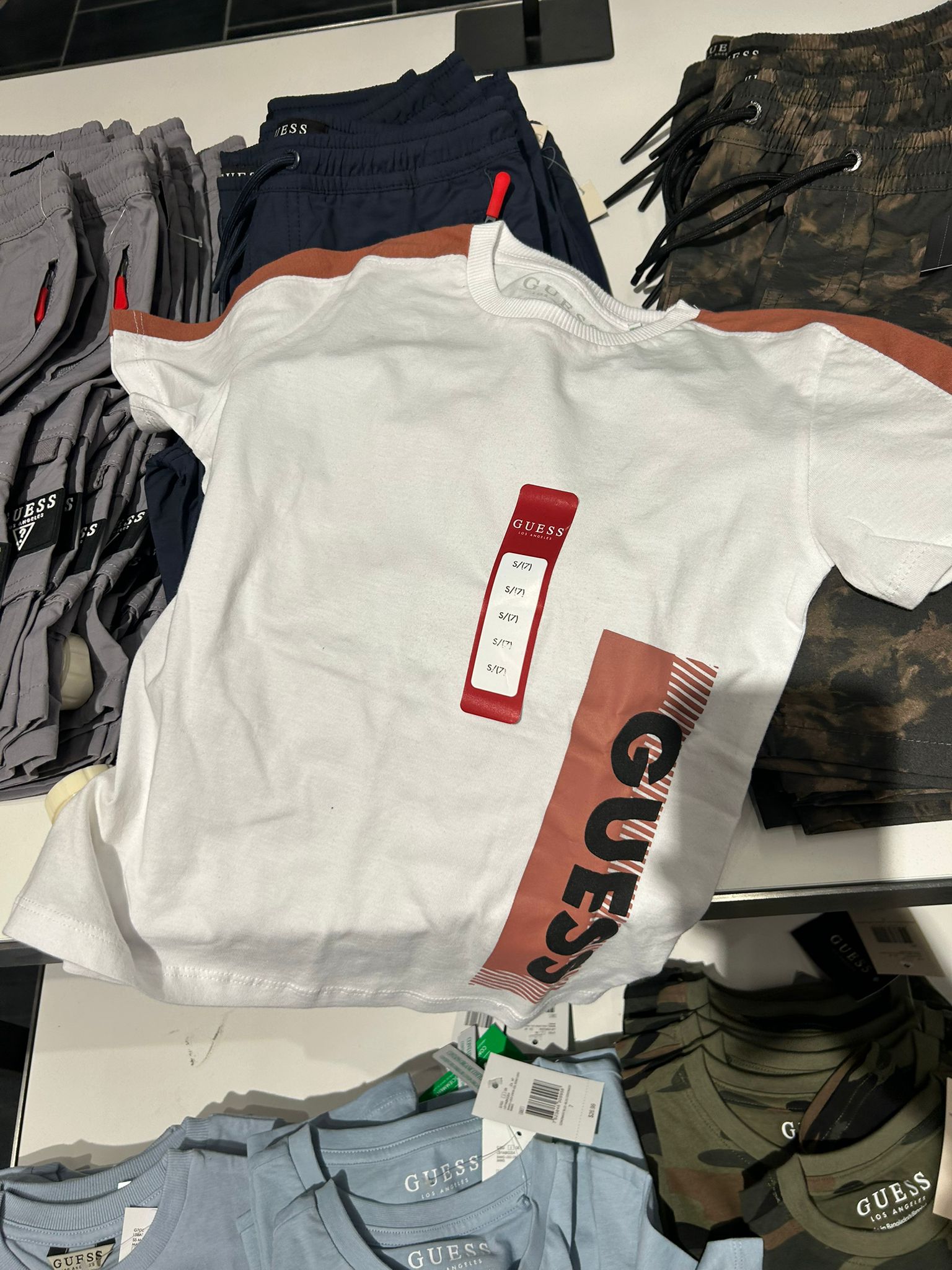 Guess Kids' Side Logo T-shirt-White