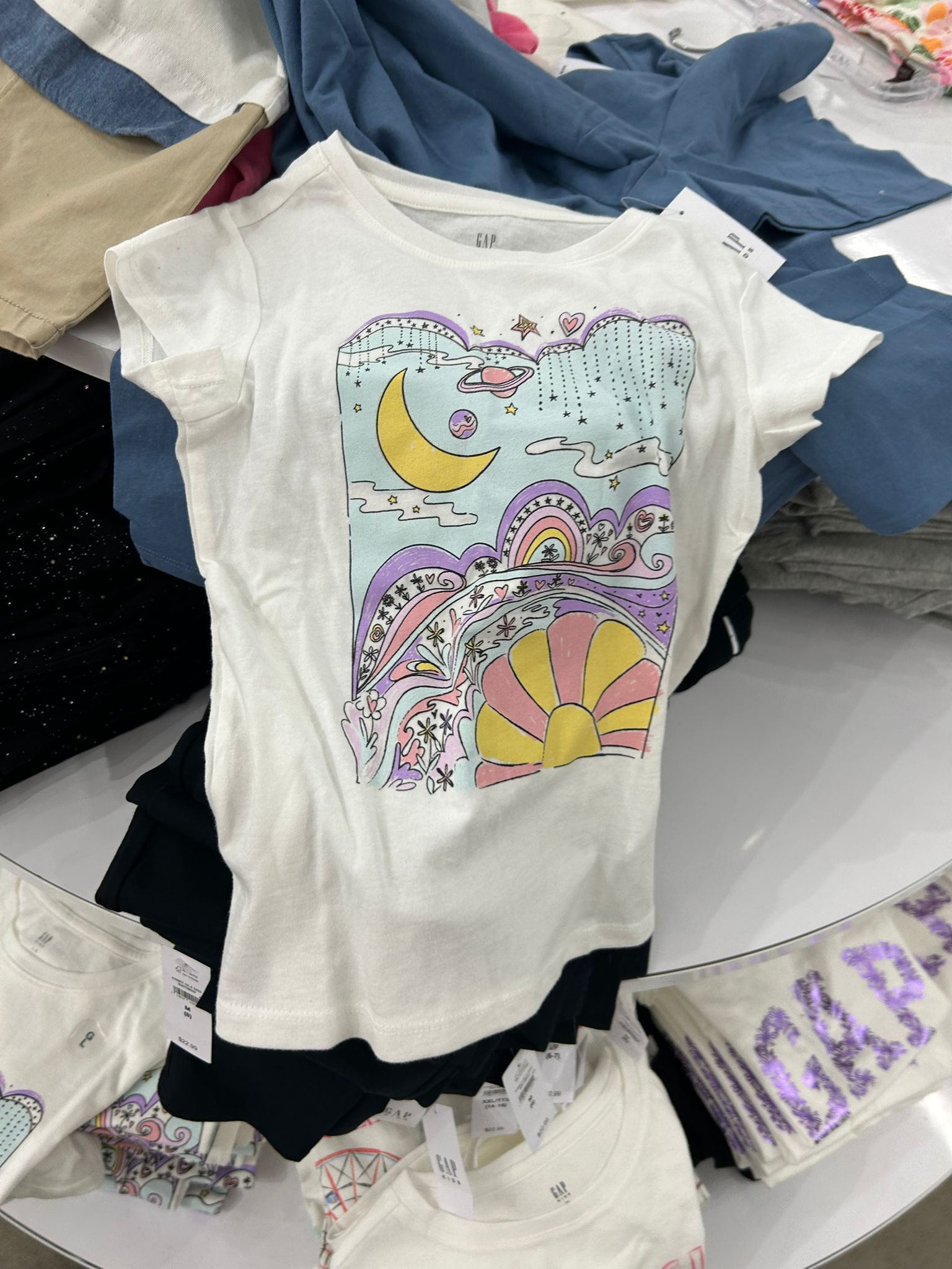 Gap Kids Graphic T-Shirt- Buxe White