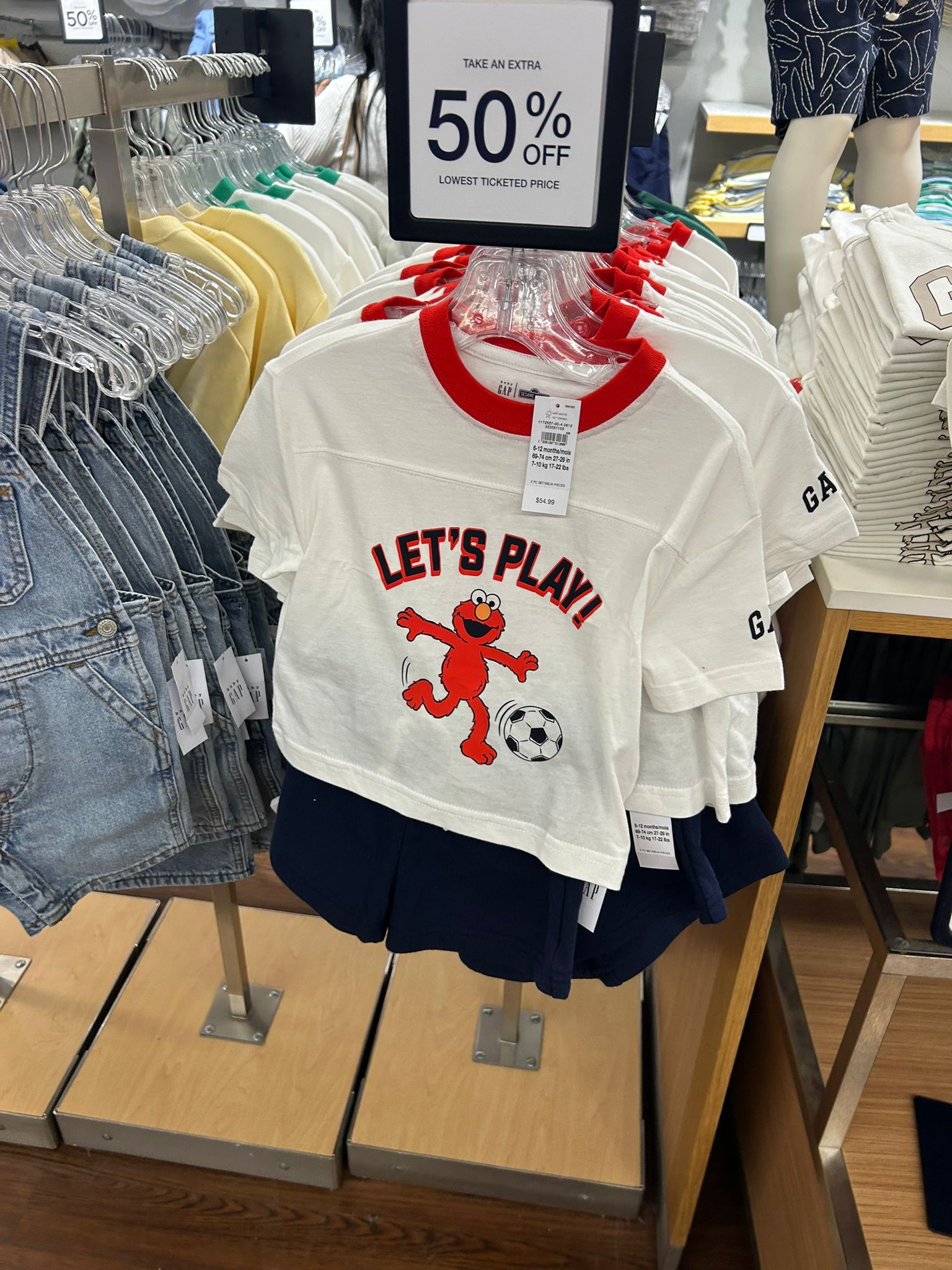 babyGap Sesame Street Two-Piece Outfit Set- New Off White Elmo Soccer