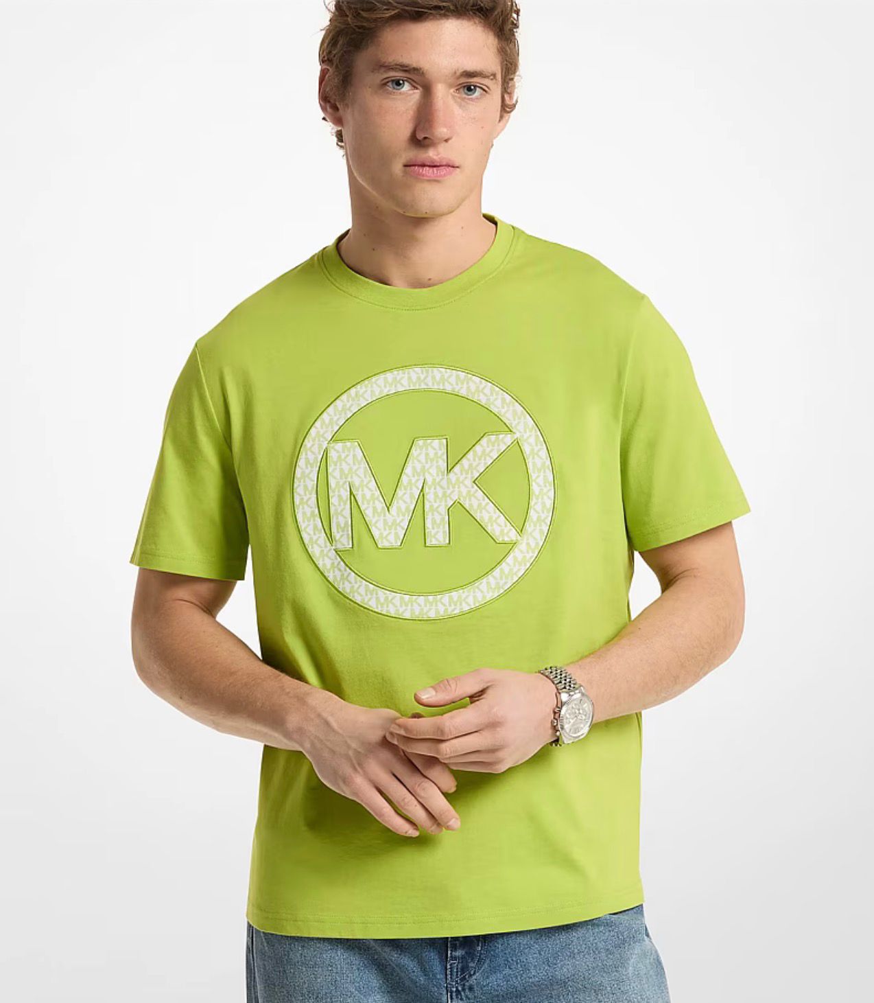 Michael Kors Men's Logo Jersey T-shirt-Pale Green