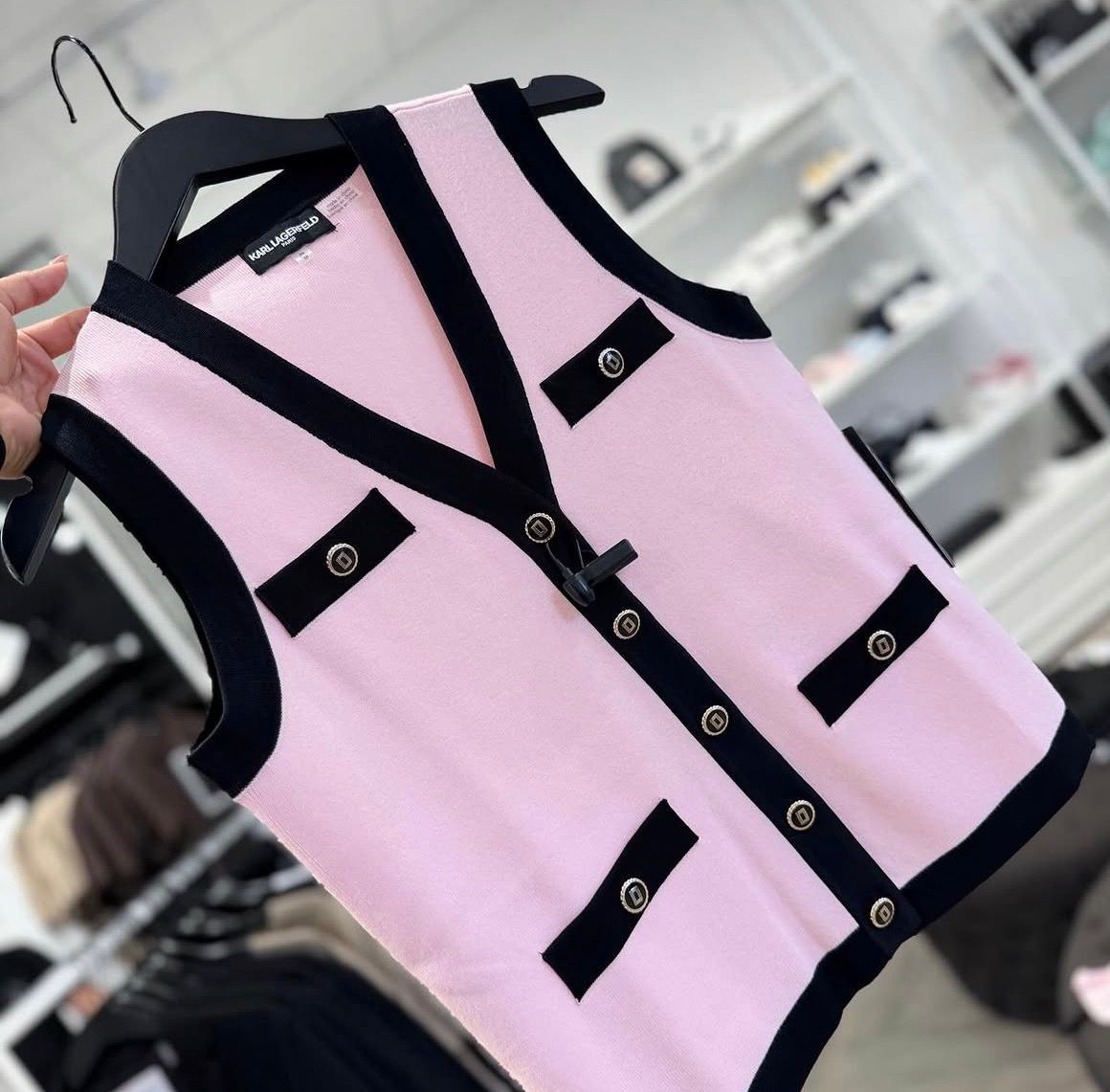 Karl Lagerfeld Knit Waistcoat-Pink