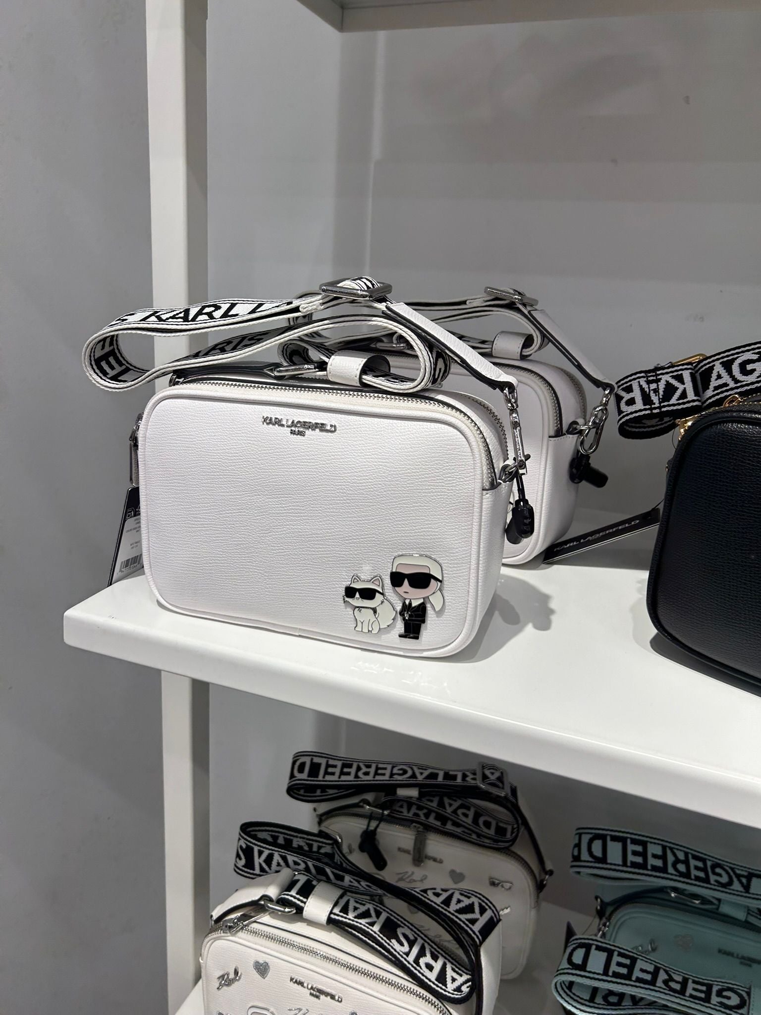 KARL LAGERFELD MAYBELLE CAMERA CROSSBODY-White--