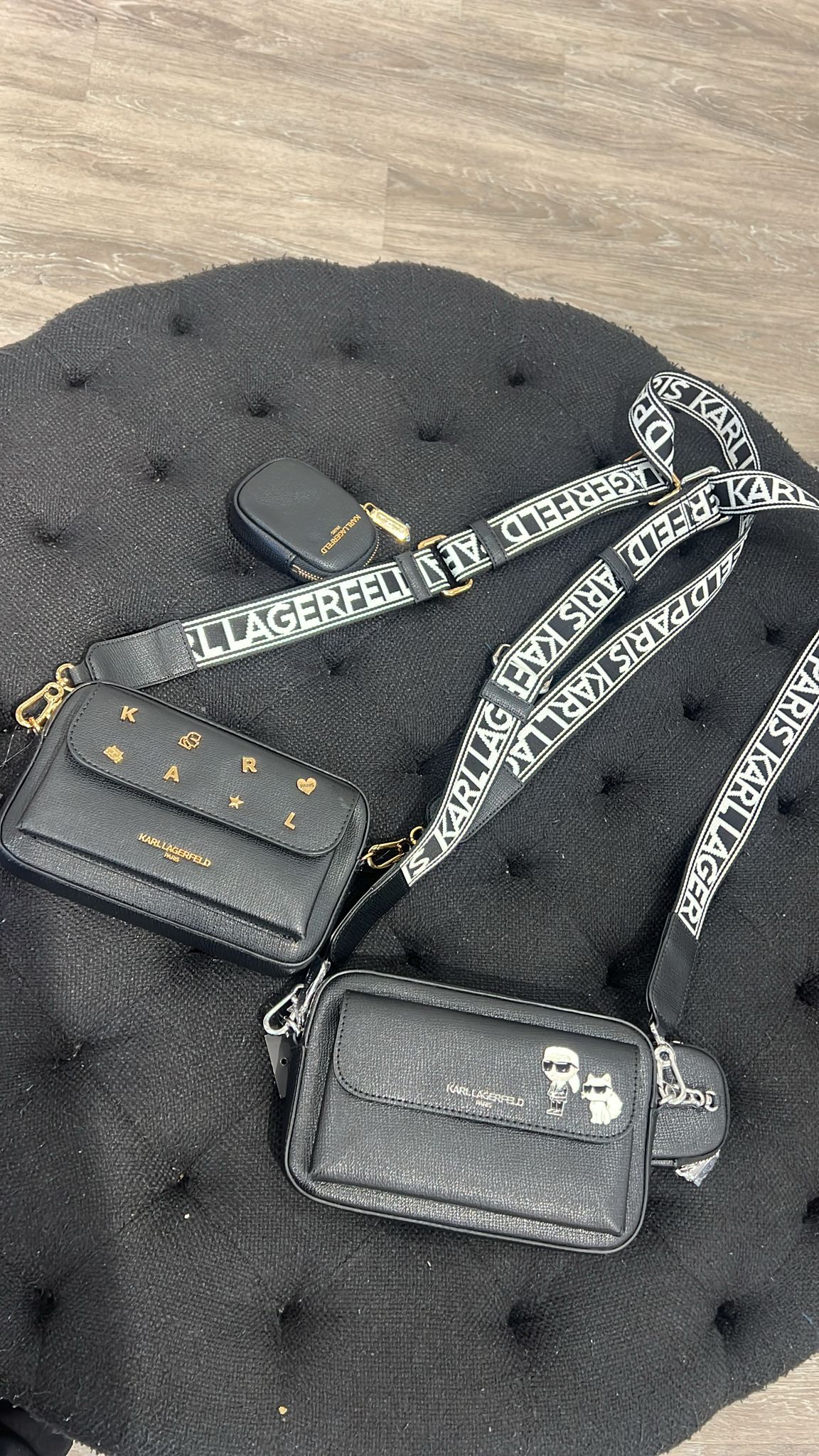 KARL LAGERFELD MAYBELLE CAMERA CROSSBODY-Black -