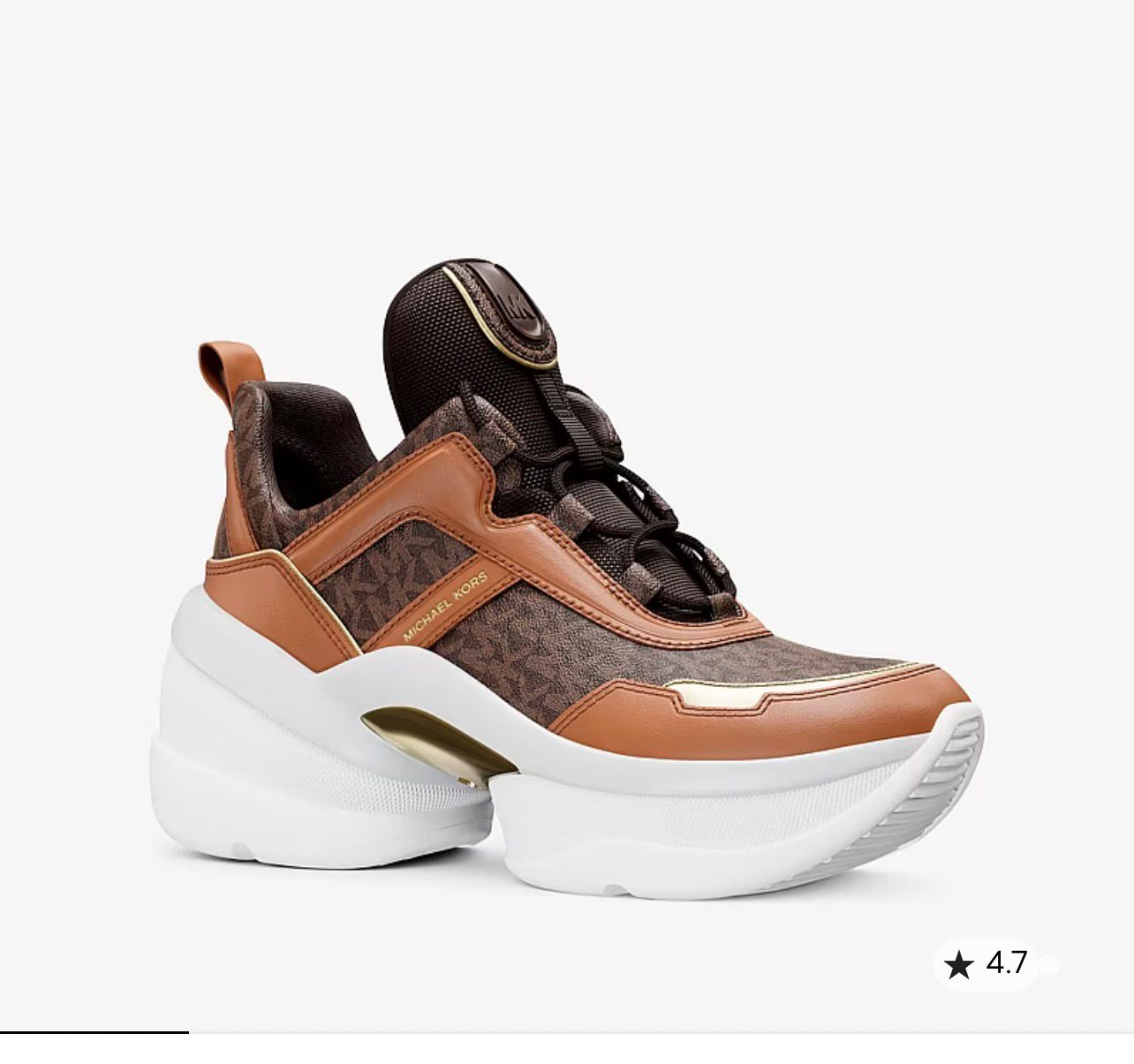 Michael Kors Olympia Signature Logo Trainer-Brown Multi