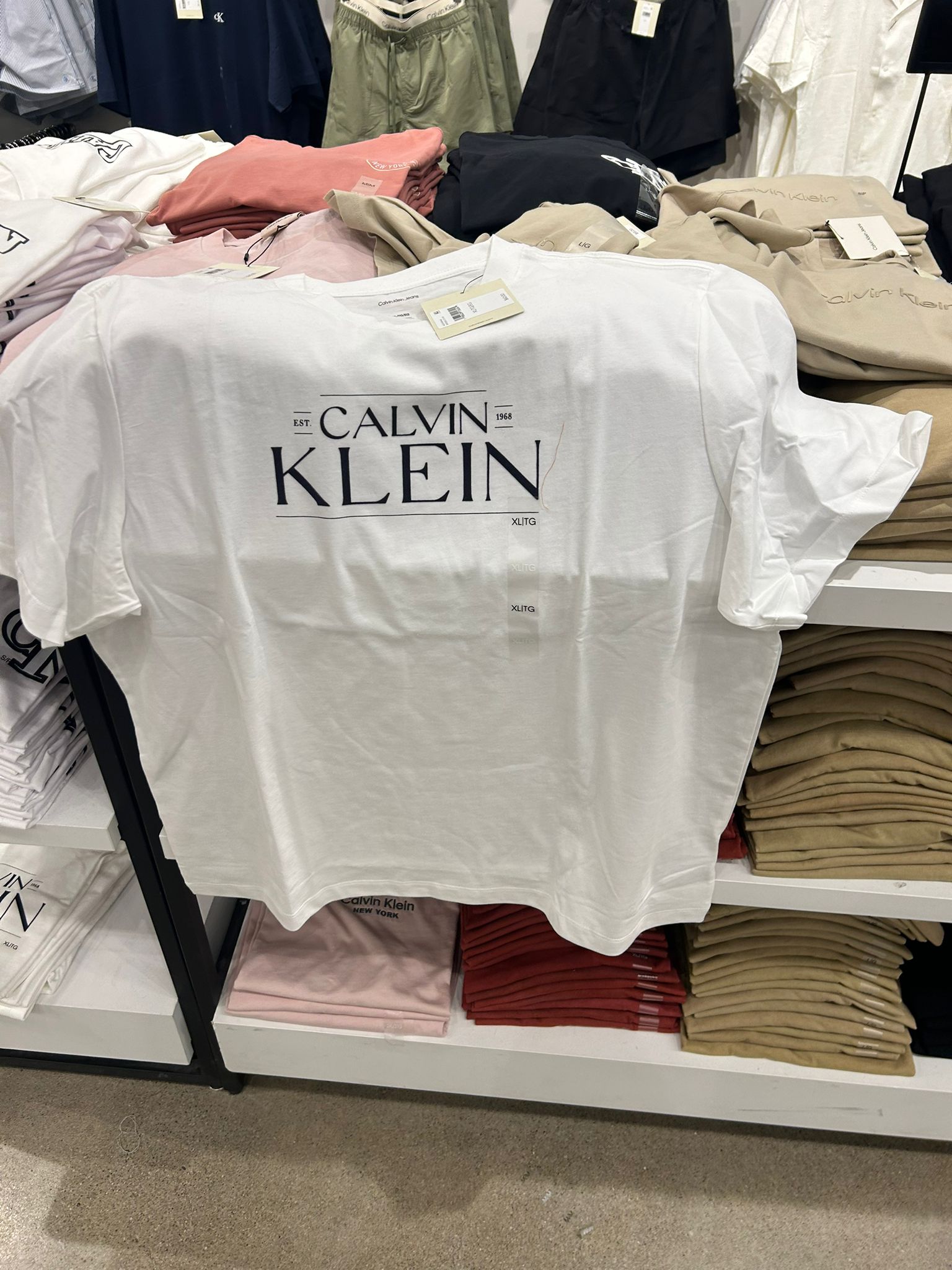 Calvin Klein Men's Monogram Logo T-shirt-White