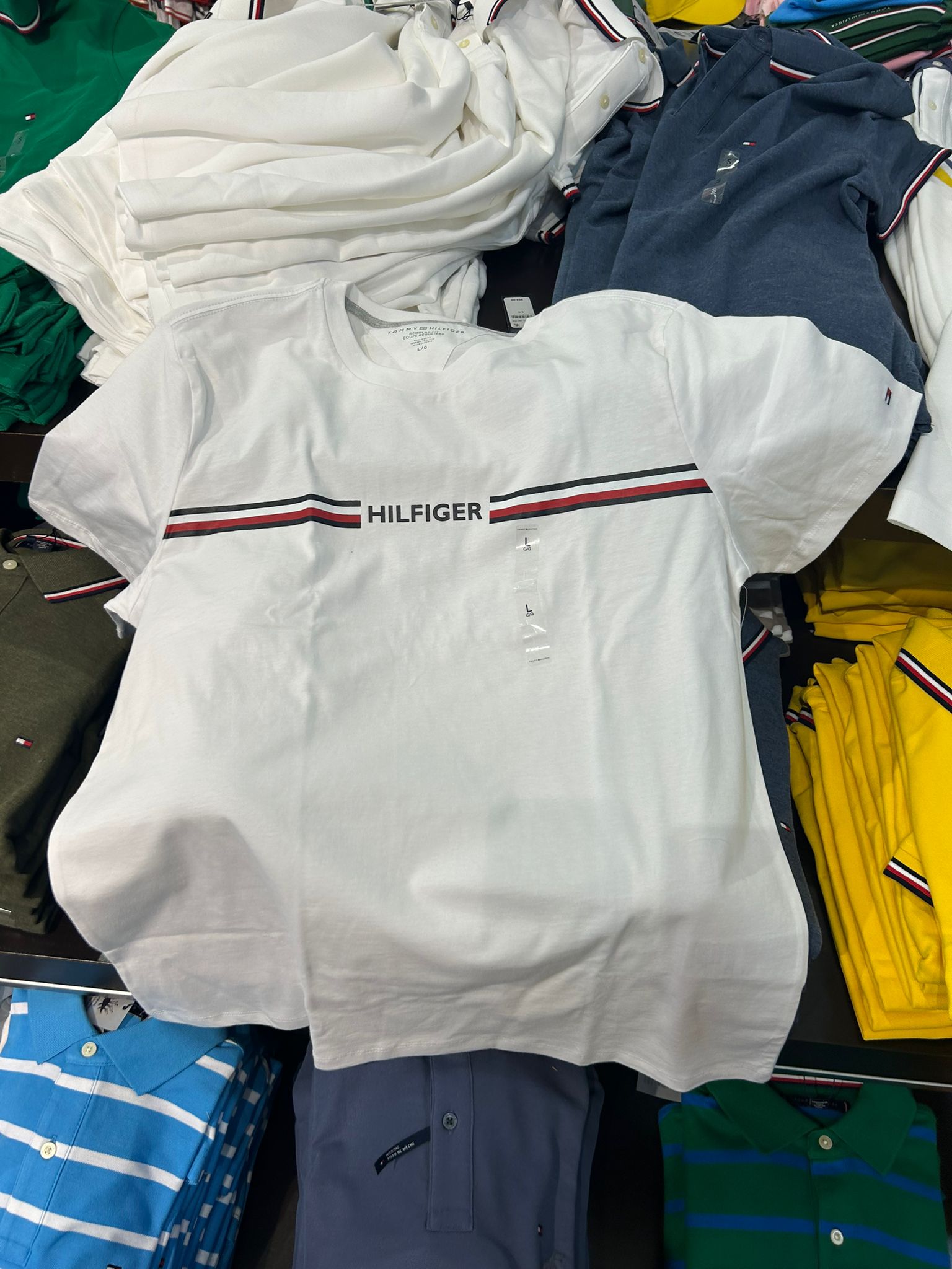 Tommy Men's Crew Neck Logo Panel T-Shirt-White