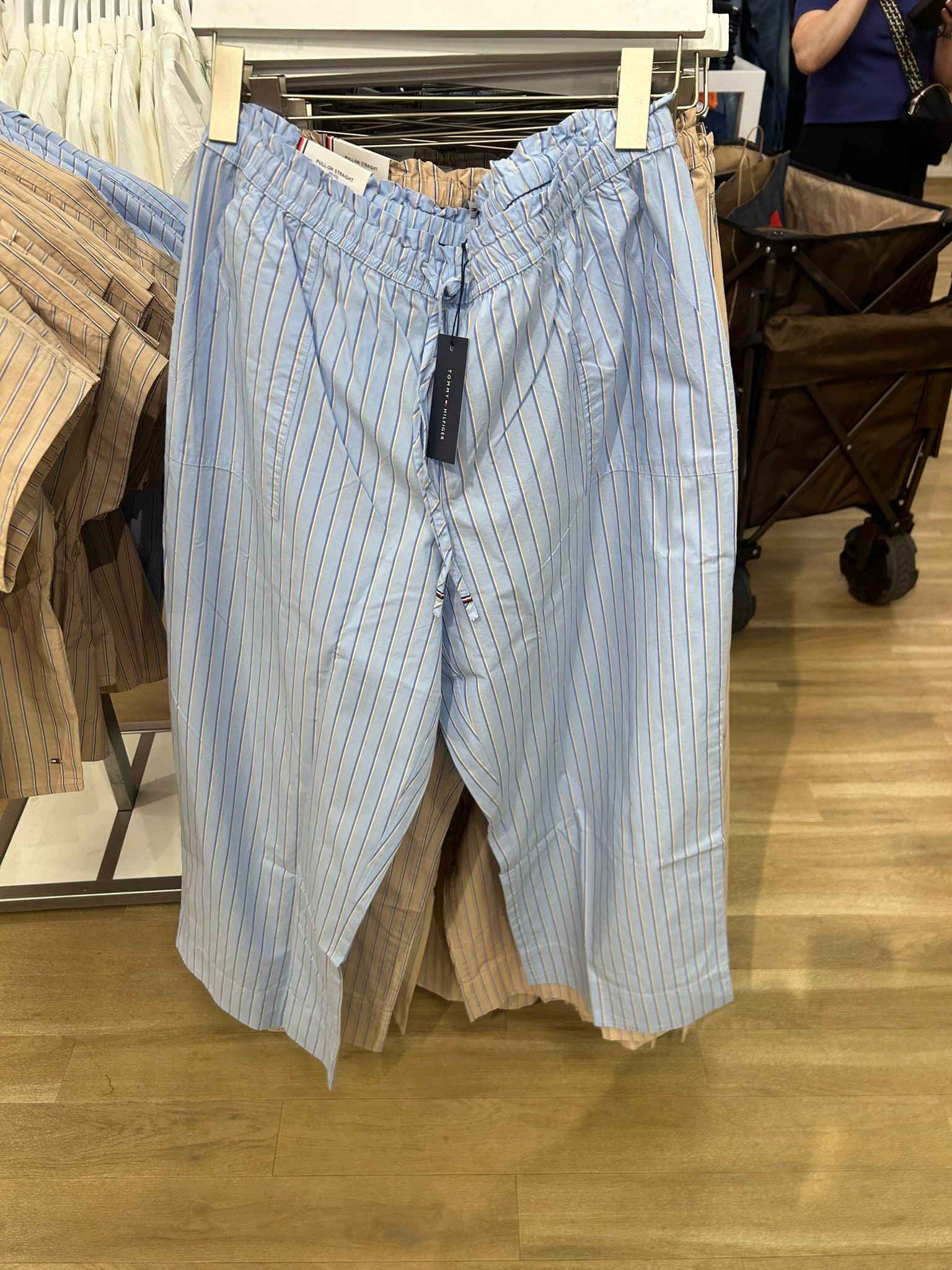 Tommy Women's Lightweight Linen-Blend Pull-On Pant-Baby Blue