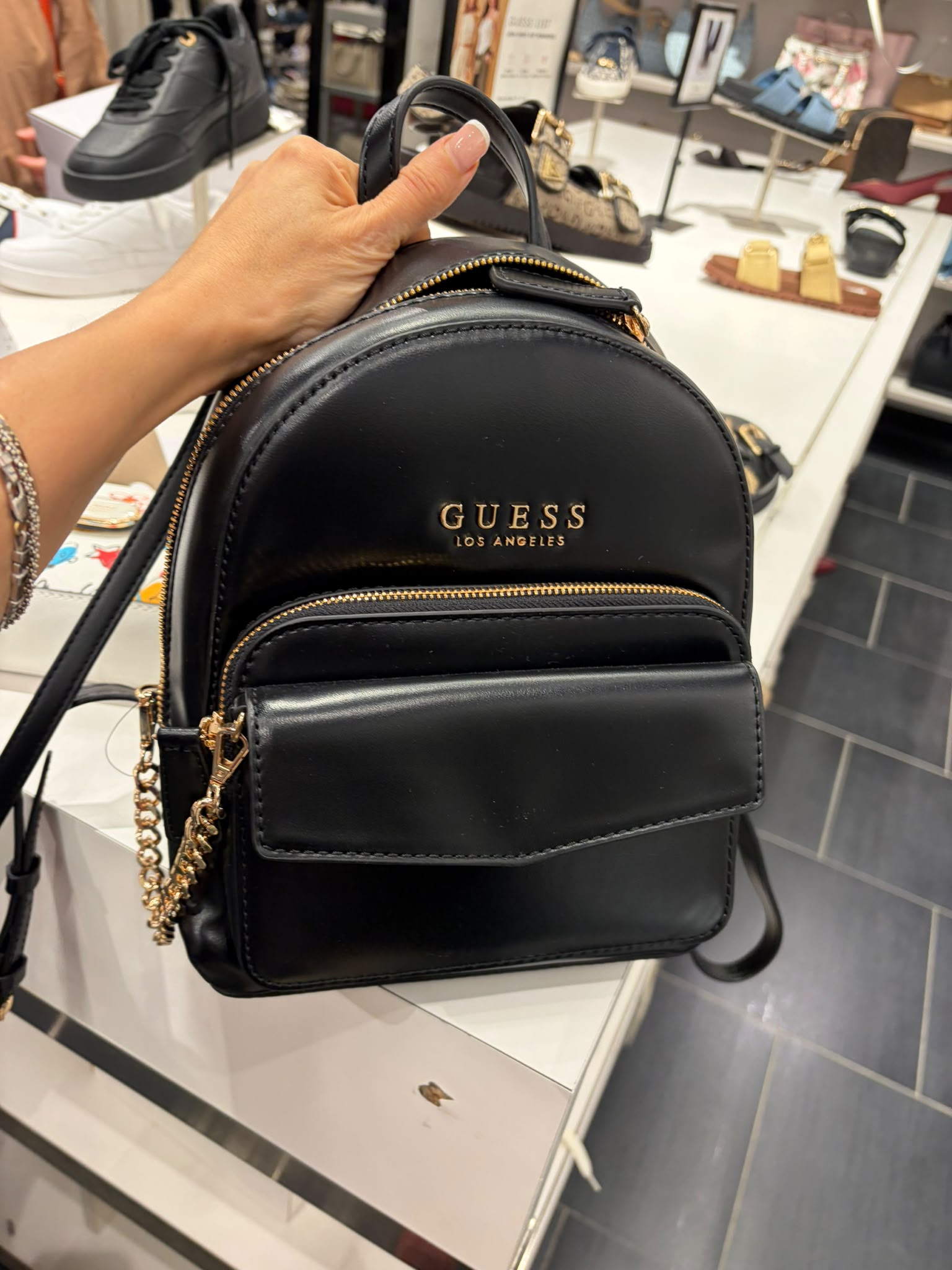 GUESS Women's Galatia Mini Backpack-Black