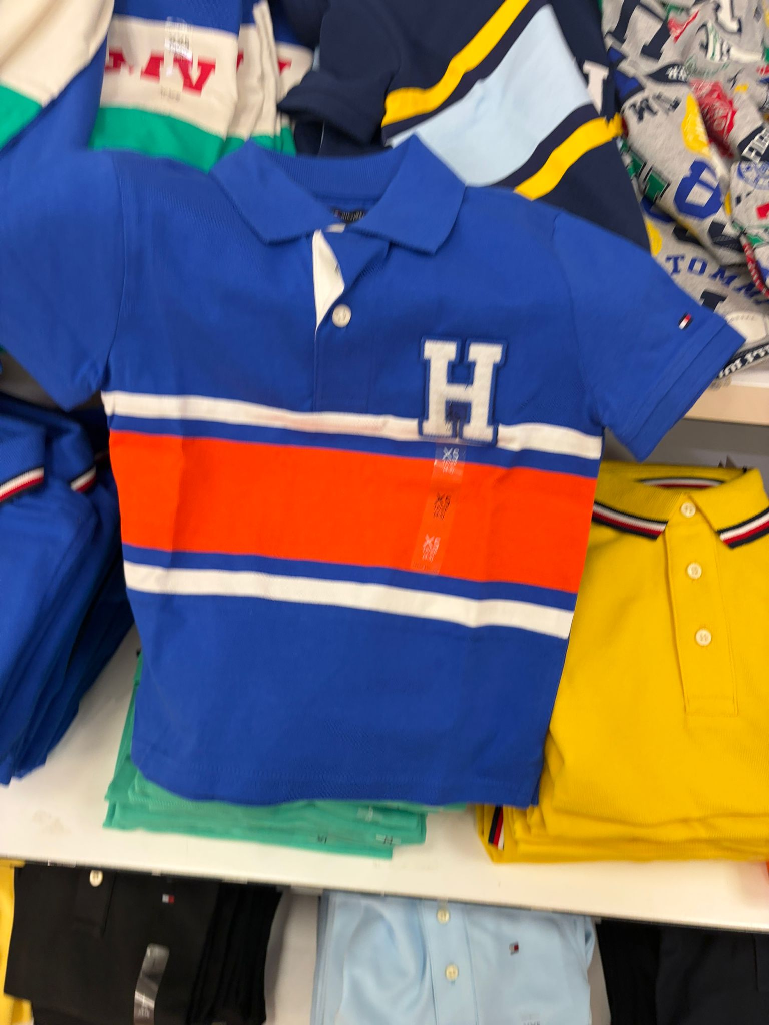 Boys' Tommy Colorblock Regular Fit Cotton Polo T-Shirt-Noble Blue