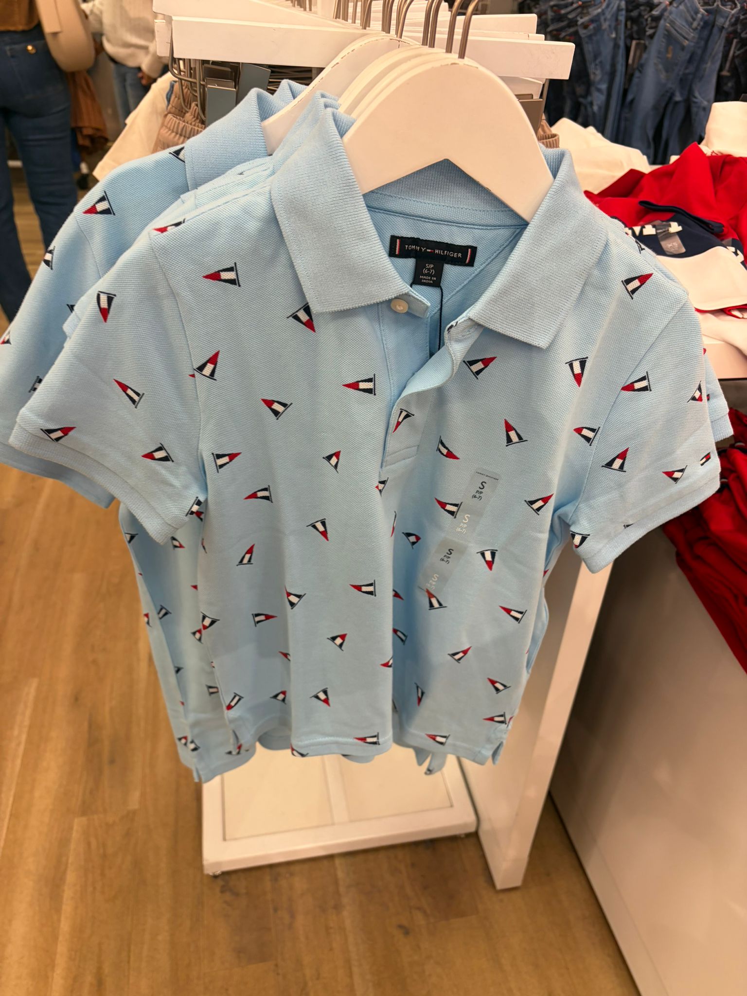 Boys' Tommy Allover Nautical Flag Stretch Polo-Sail Blue