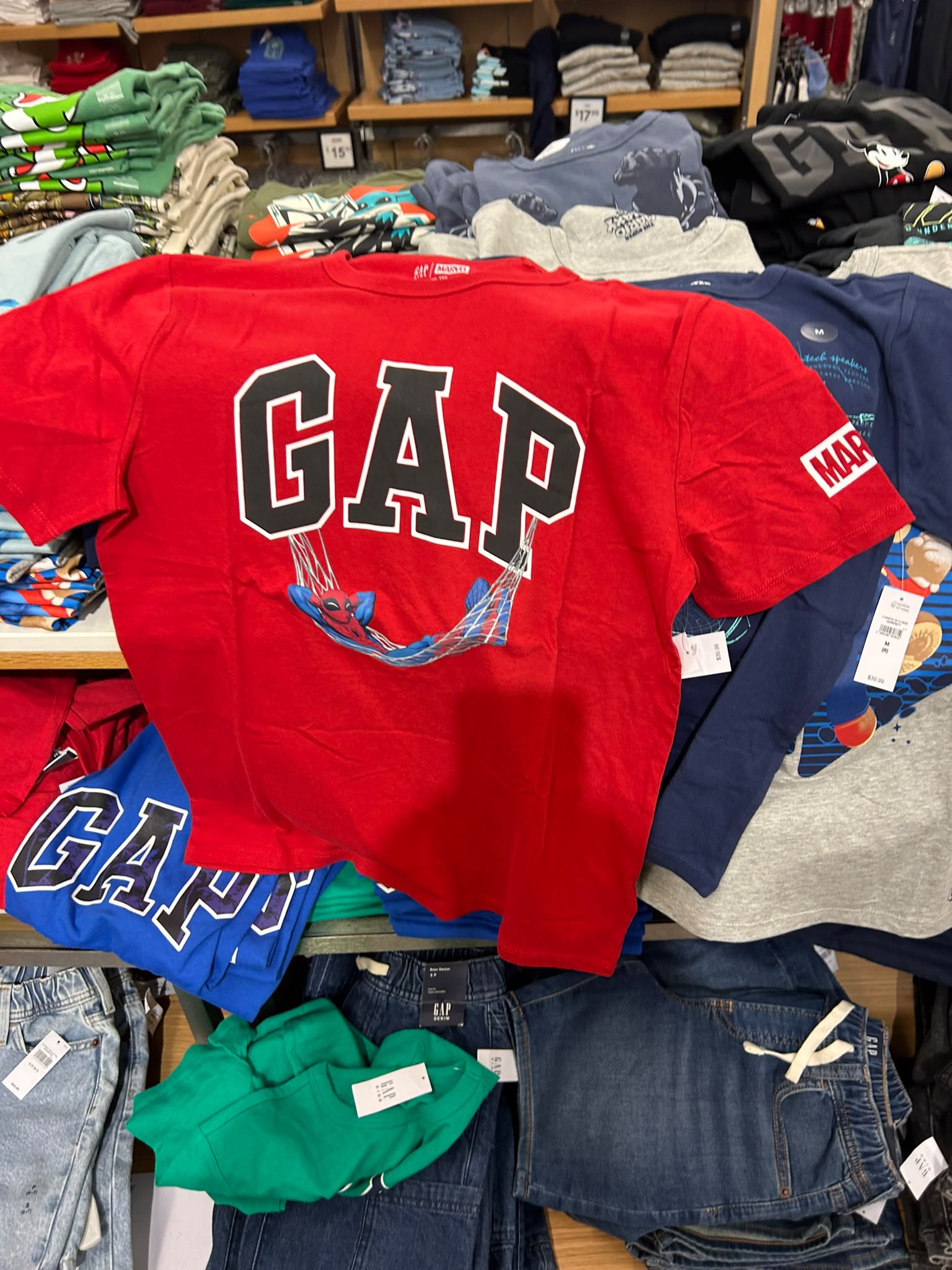 Gap Boys' Marvel Spider-Man Logo T-Shirt-Modern Red