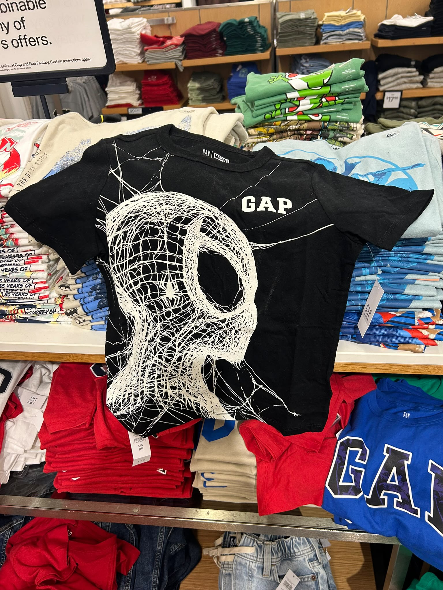 Gap Boys' Marvel Spider-Man Graphic T-Shirt-Black
