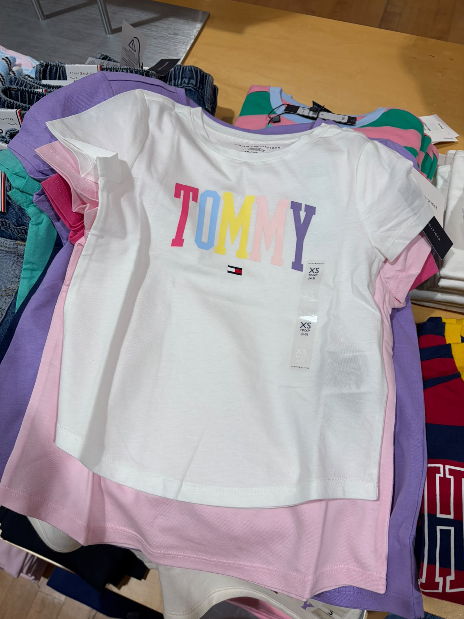 Girls' Tommy Logo T-Shirt-Optic White